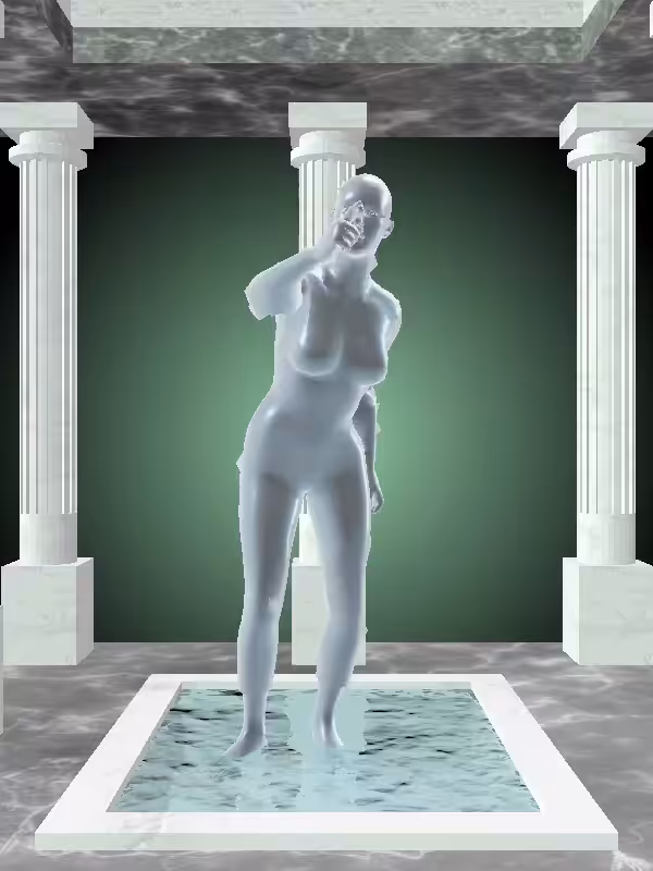 The Arguing Shimmery Blue Woman #7421
