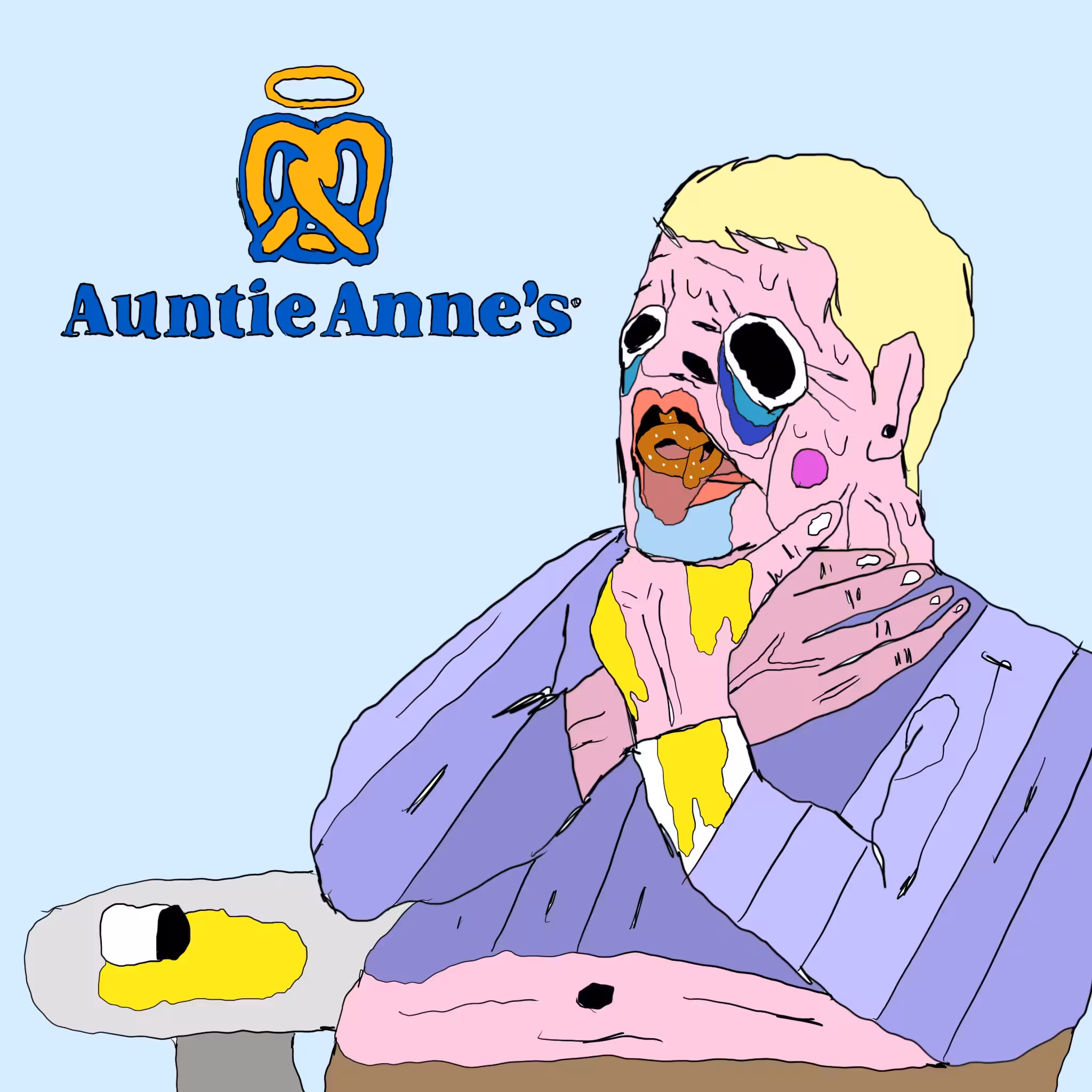 dying at auntie anne's pretzel