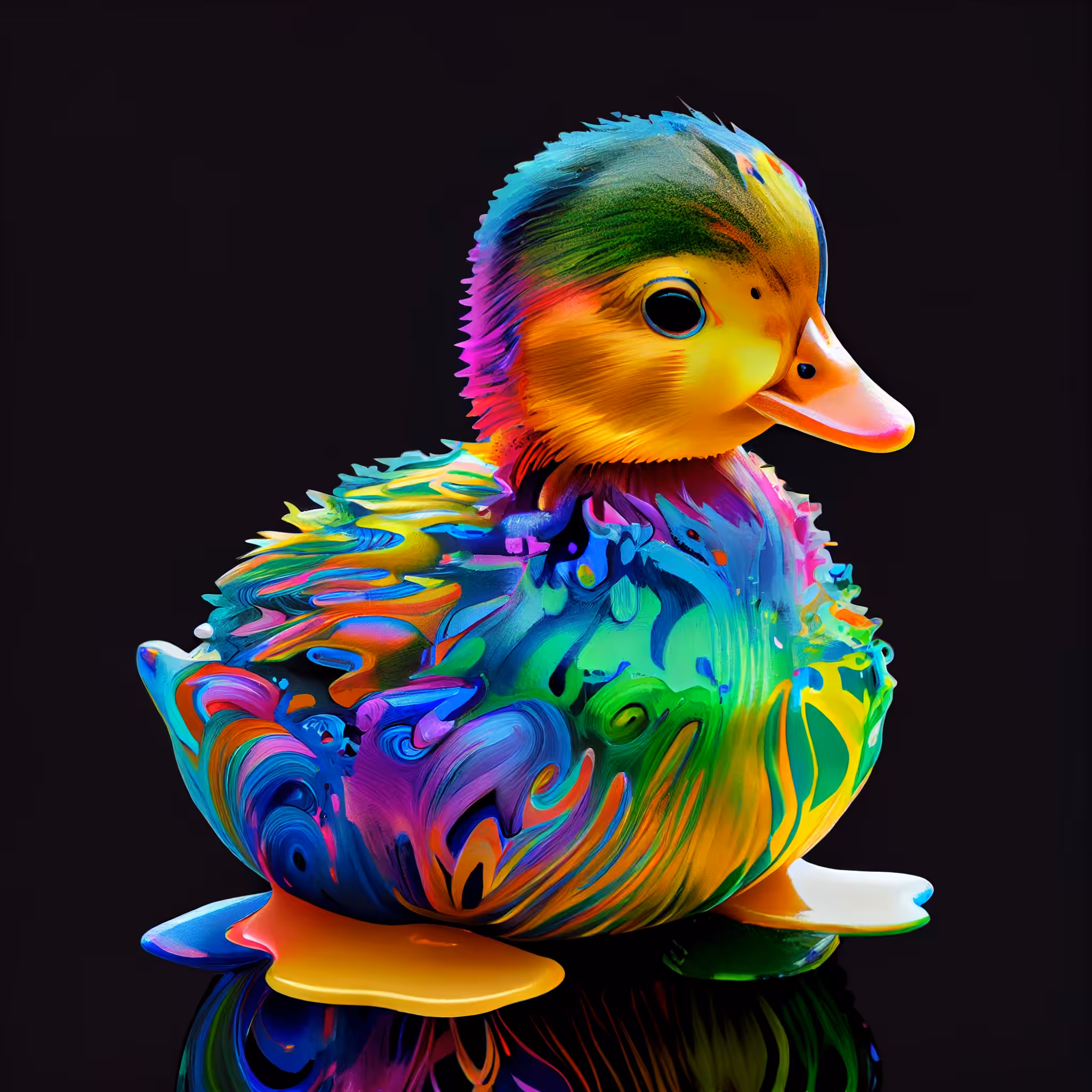 Psychedelic baby duck