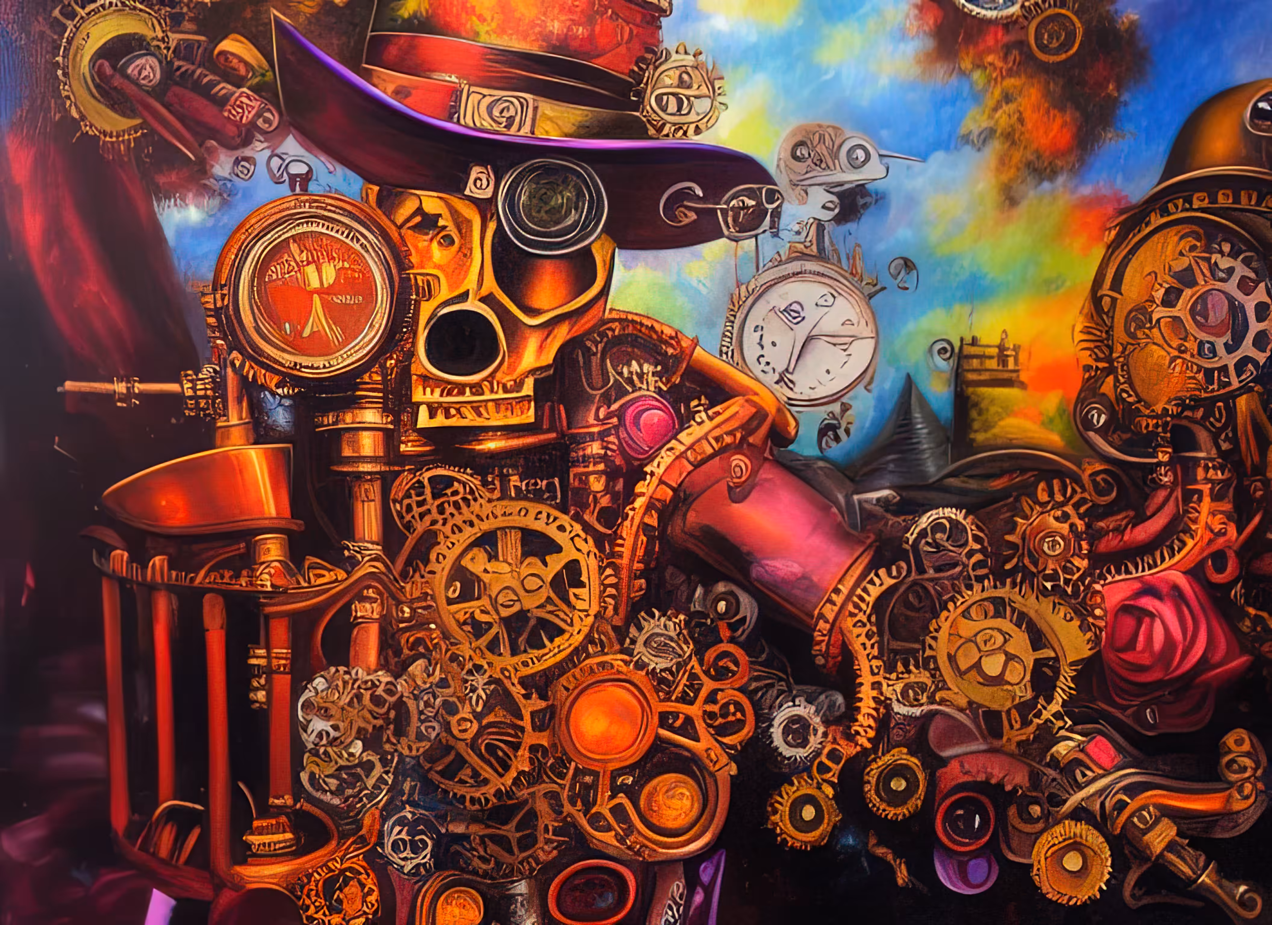 Metaversic Death Steampunk Caravan II -Steven Pinker