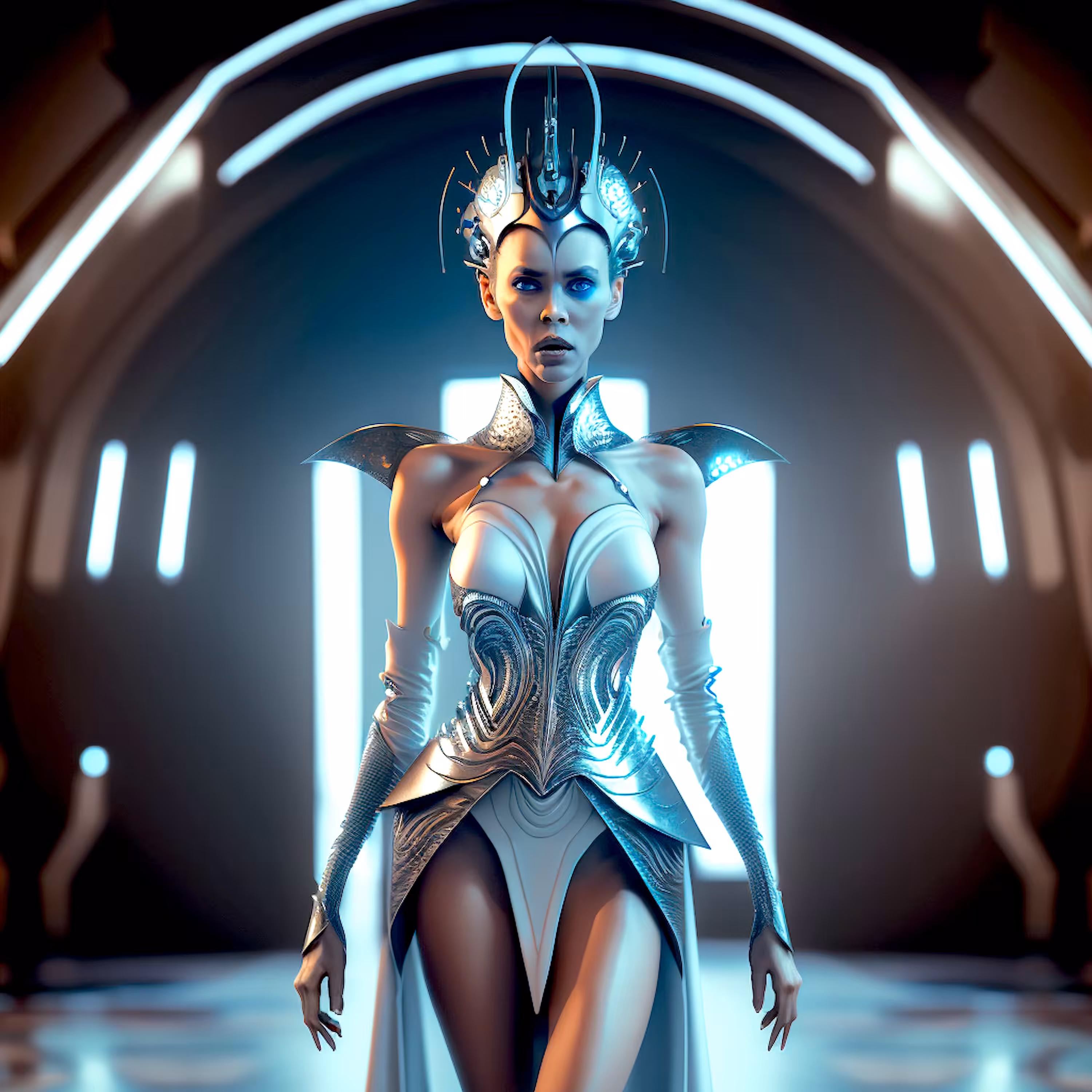 AI Fashion look #14 Silver armor