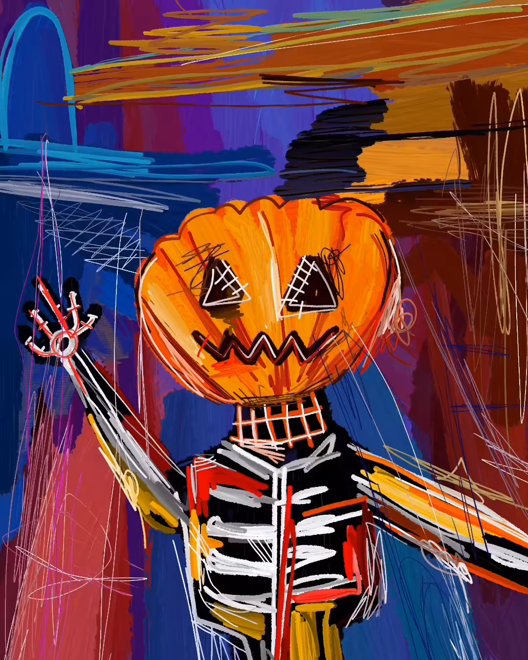 a pumpkin skull halloween celebration