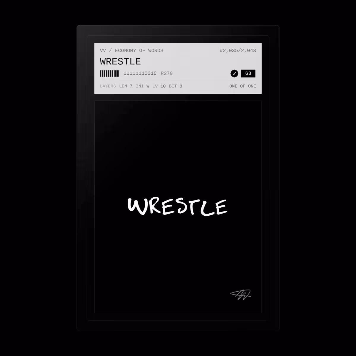 Economy of Words: WRESTLE · #2035