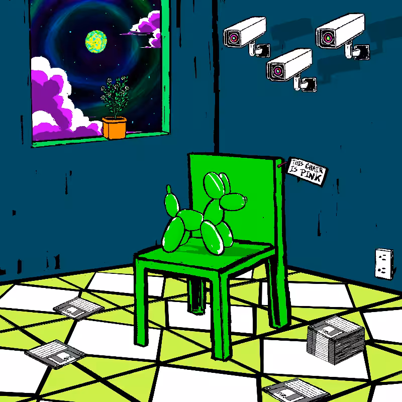 pink chair in the blue room #90