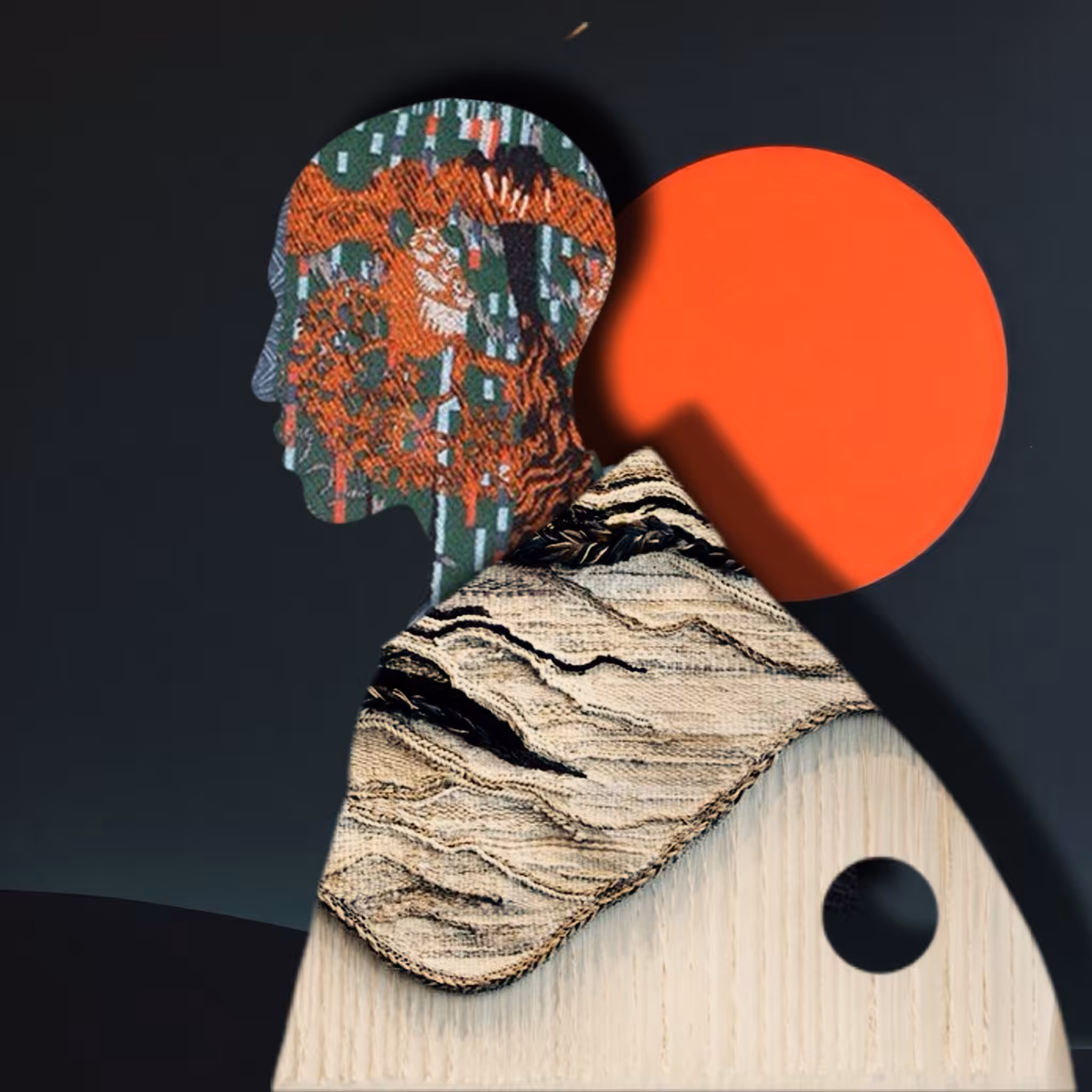 Art collage : "Orange Sun of Consciousness"