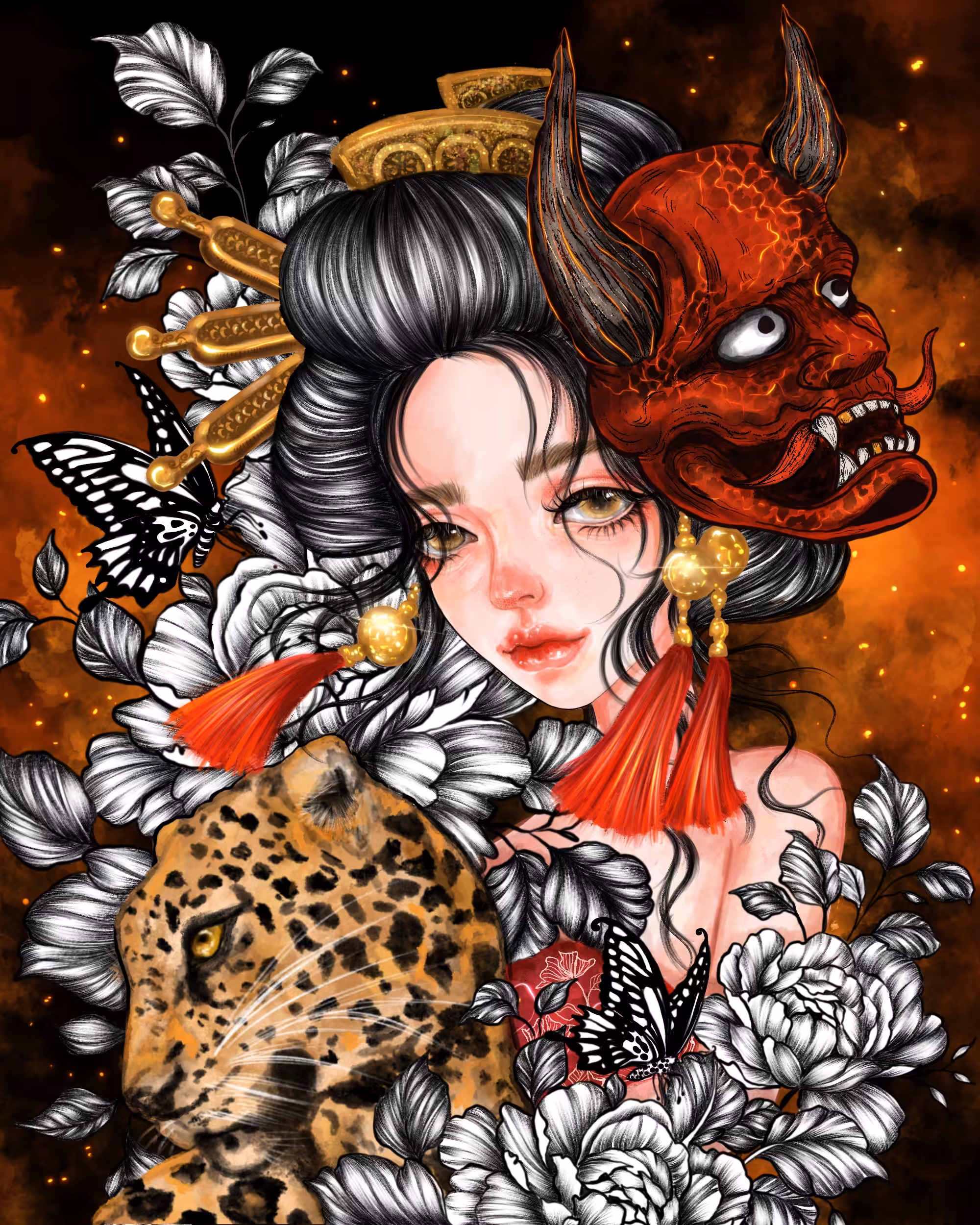 Geisha Tiger warrior #009