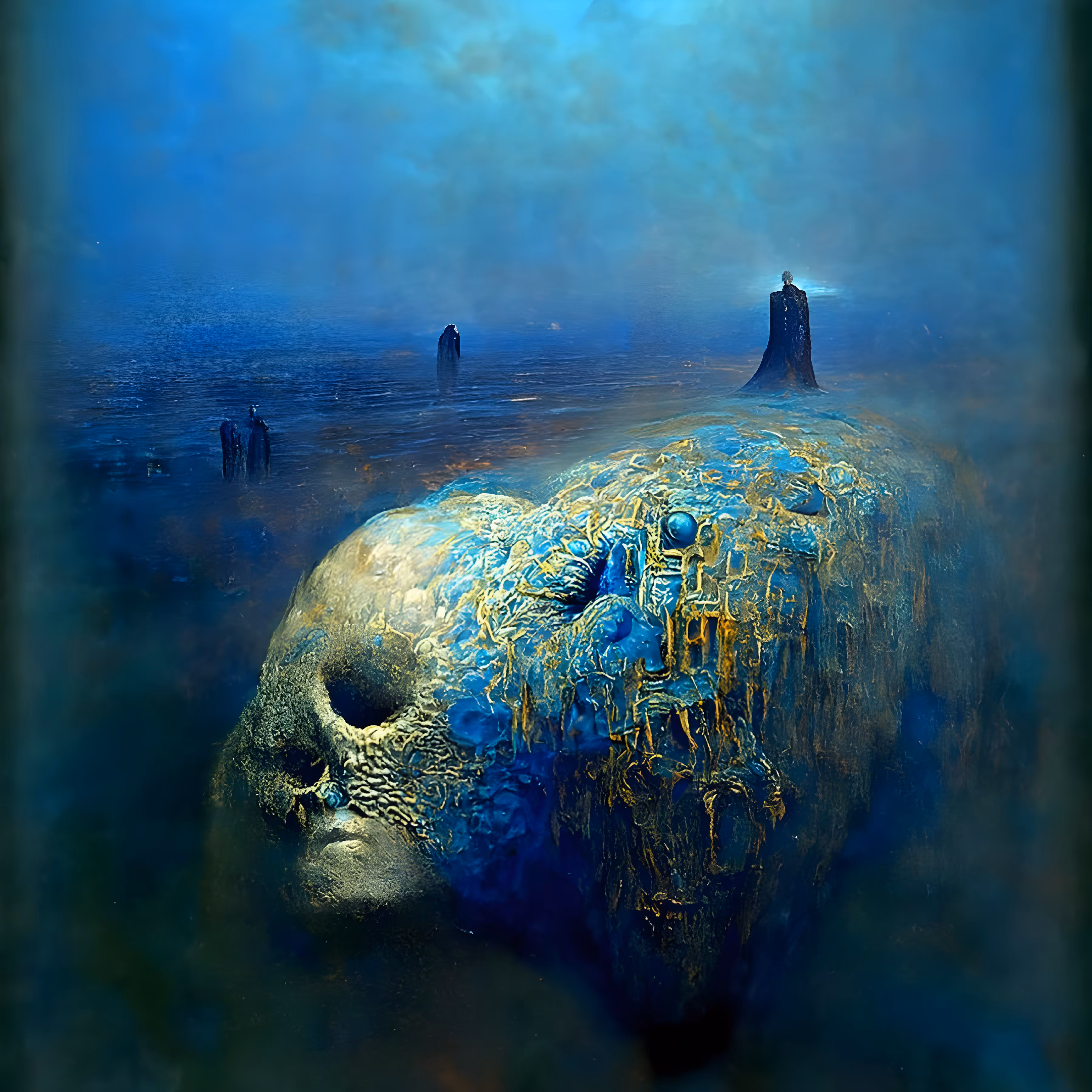 Phthalo Blue 8K By Zdzisław Beksiński
