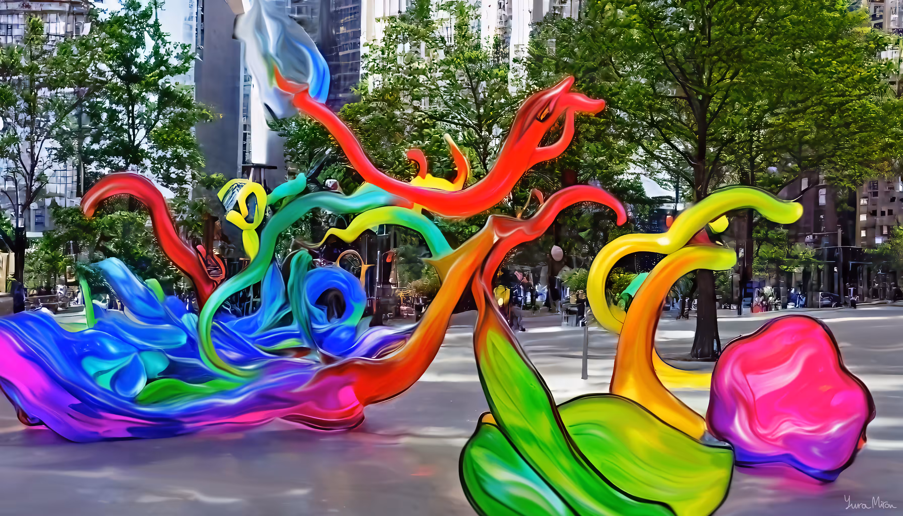 Cycling in NYC/// Glass blown installation #15