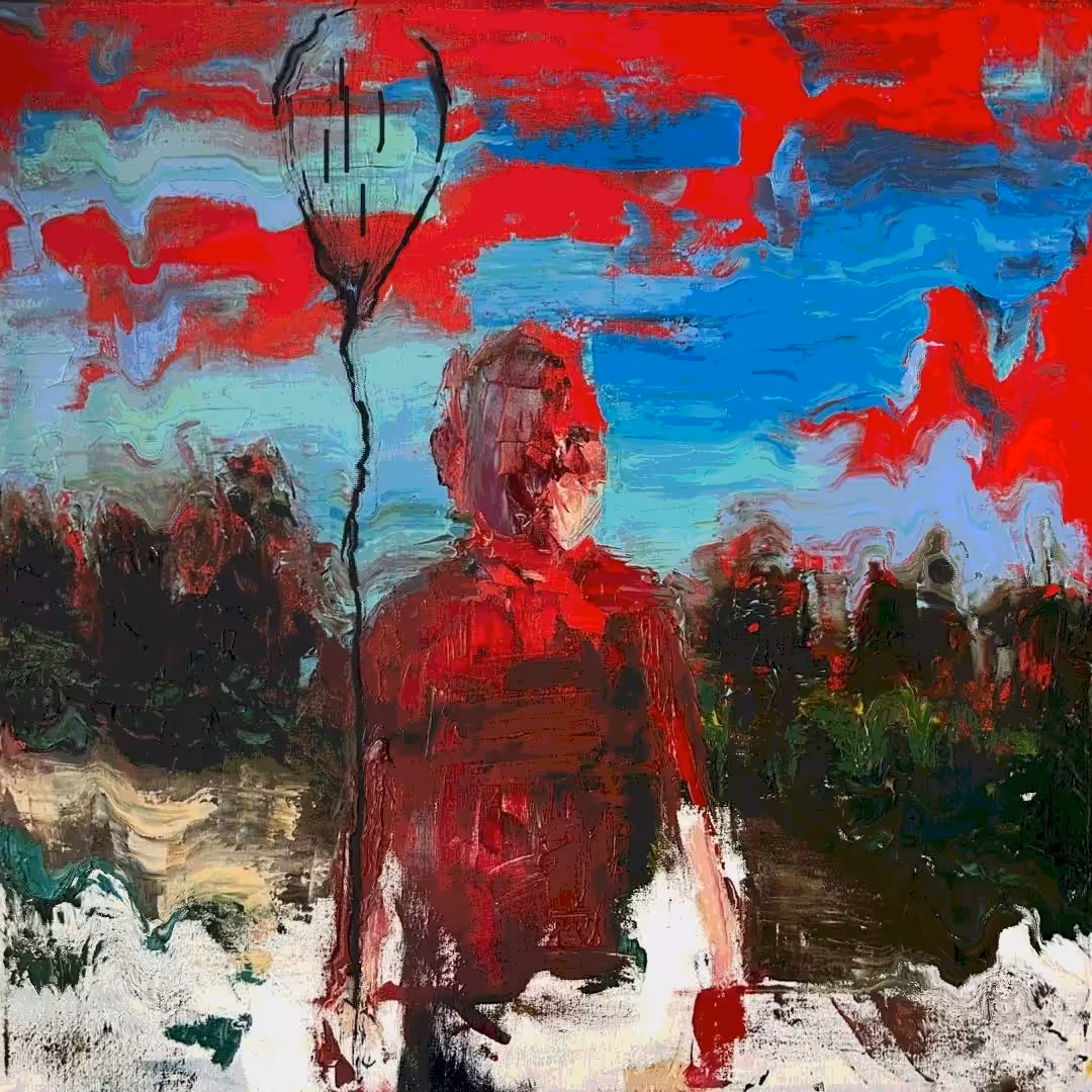 A boy with a balloon