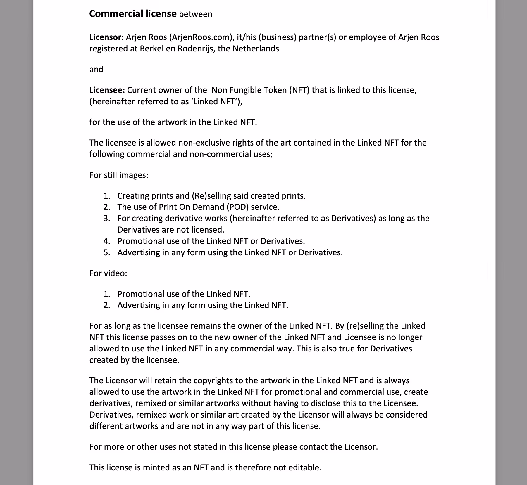 NFT Commercial License