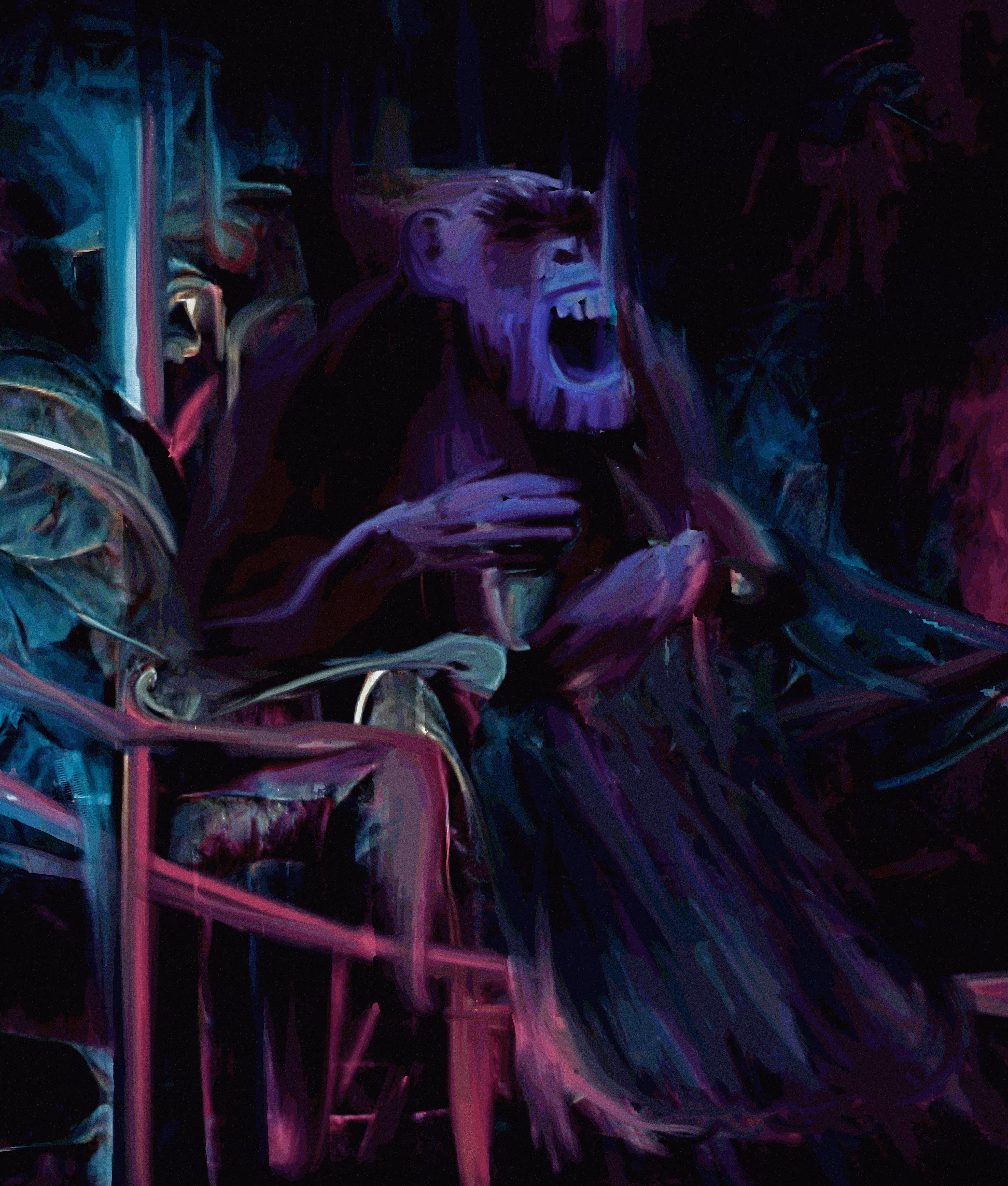 Screaming innocent ape