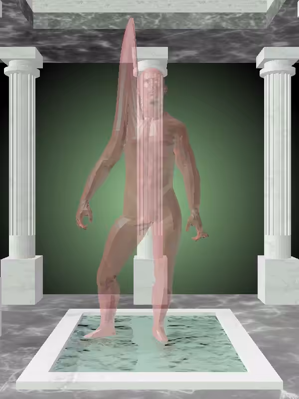 HeavenComputer: The Fading Fragmented Victorious Sealwax Red Man #4033
