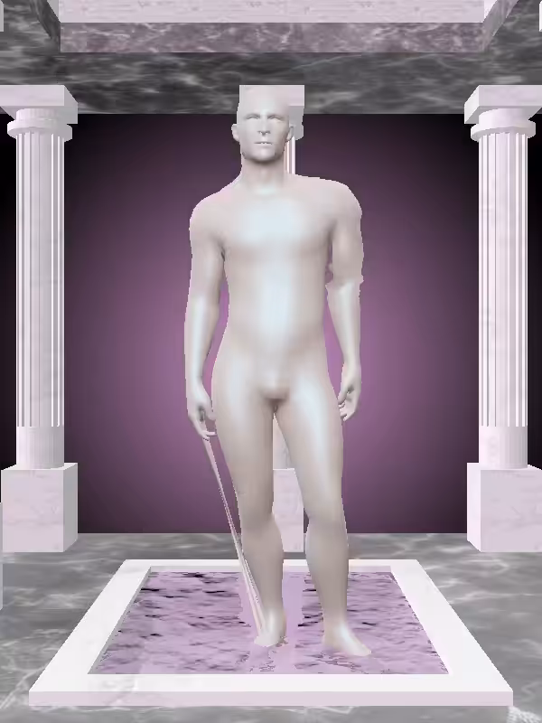 The Excited Matte Ivory Man #5896