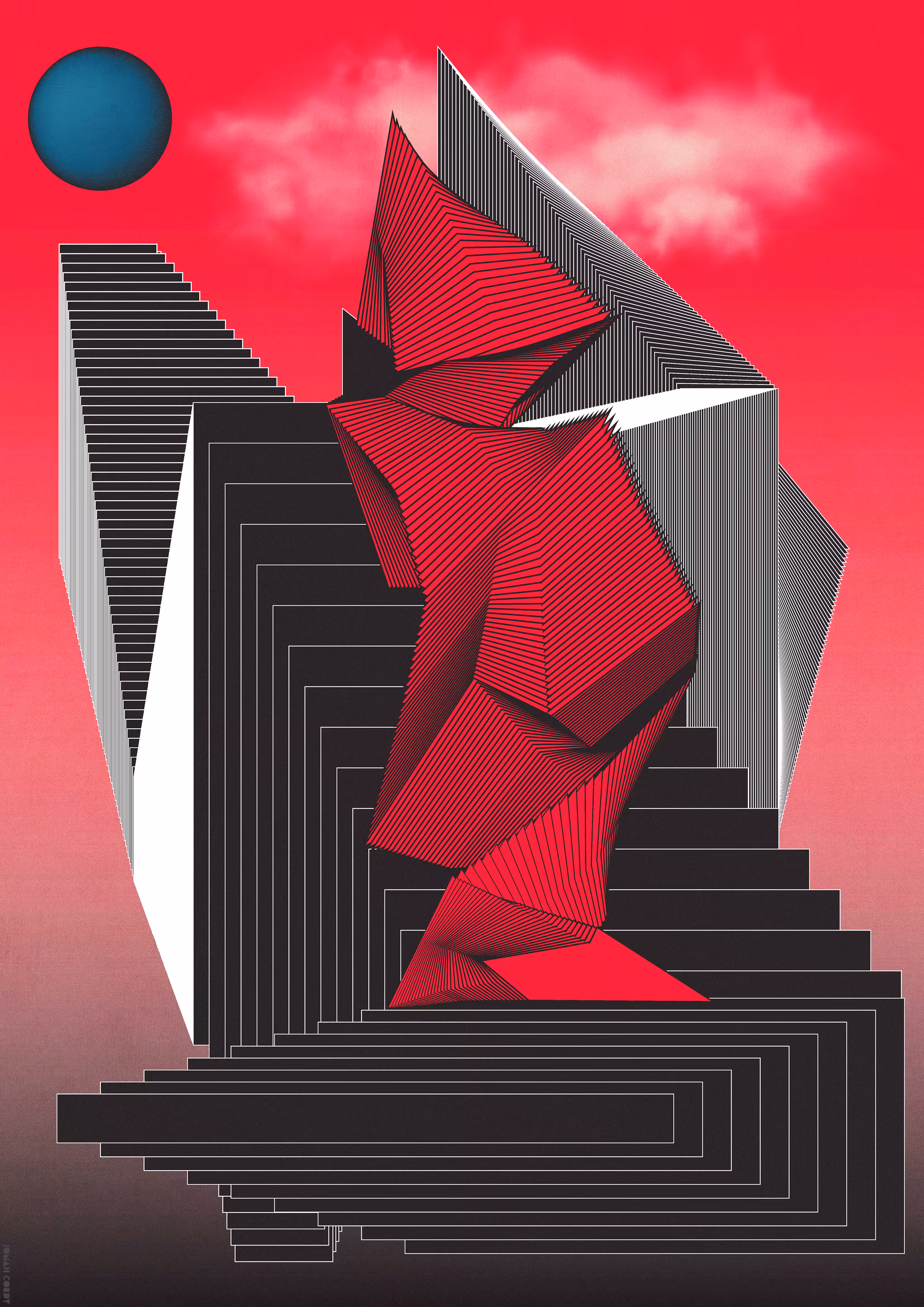 Skulpture and Stairway