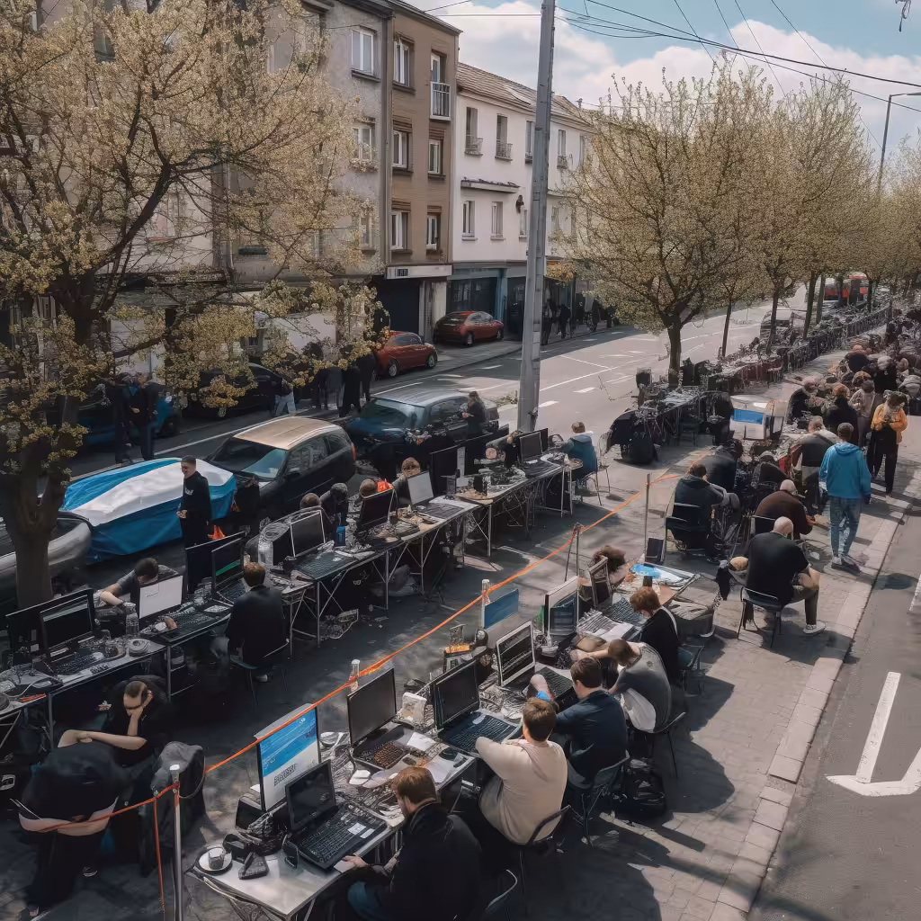 Intersections #21: Spring. — Street. — Day.