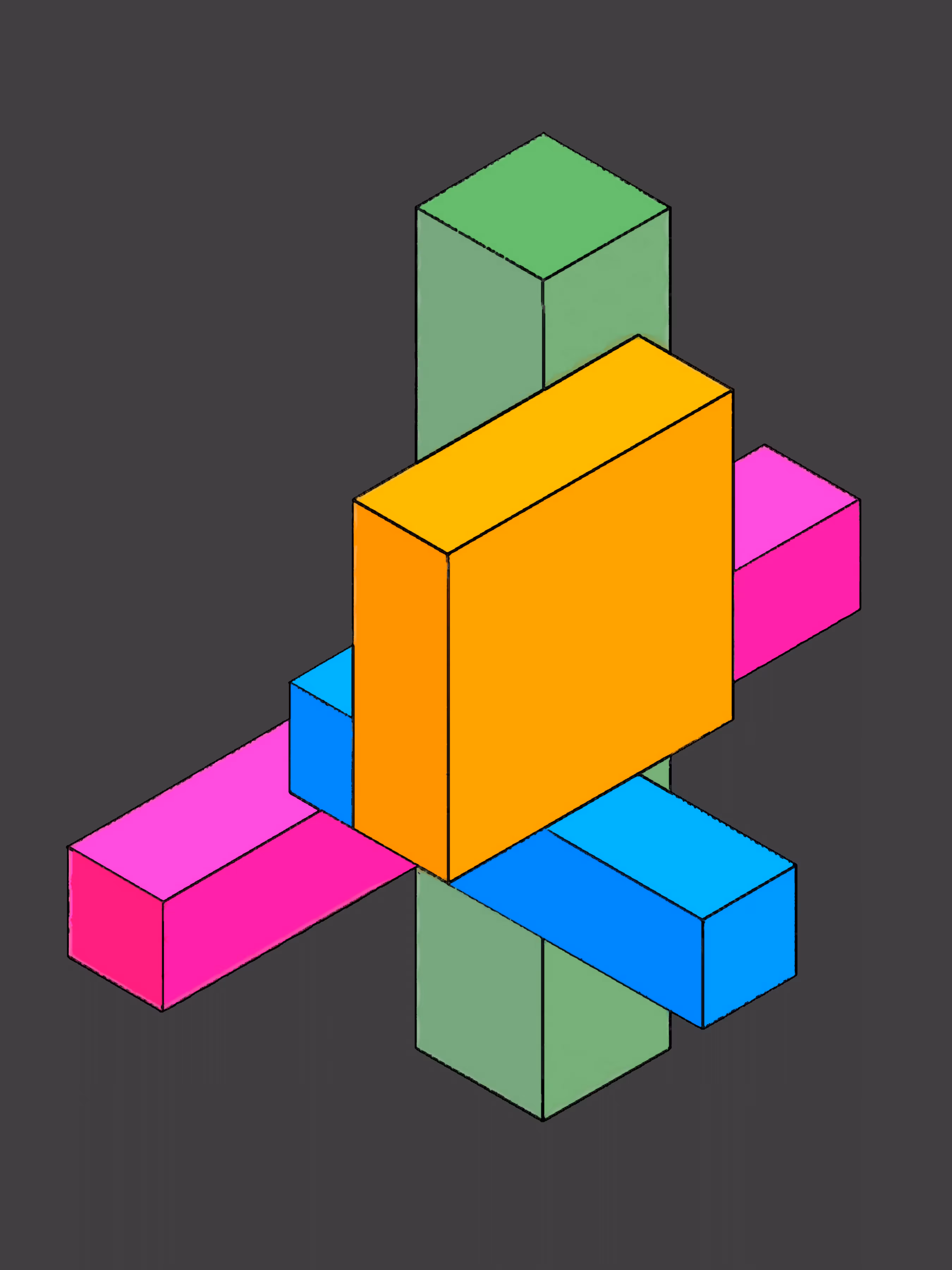 3D stacked blocks