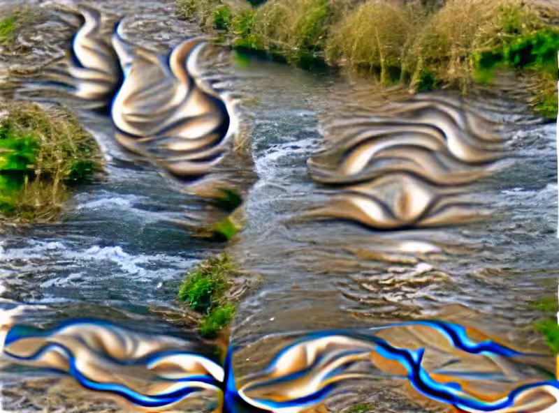 river rippling left to right