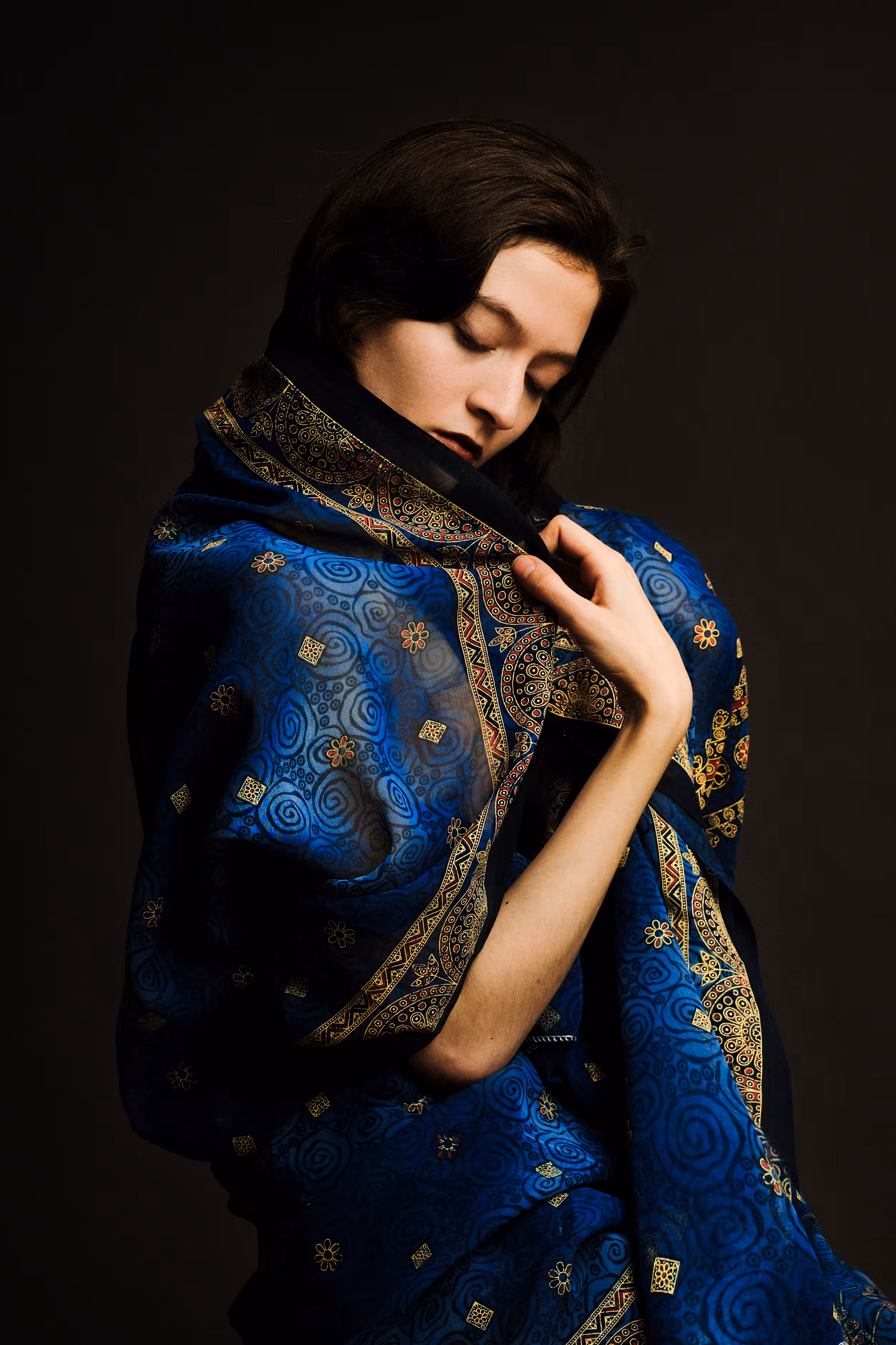 Girl with blue scarf 