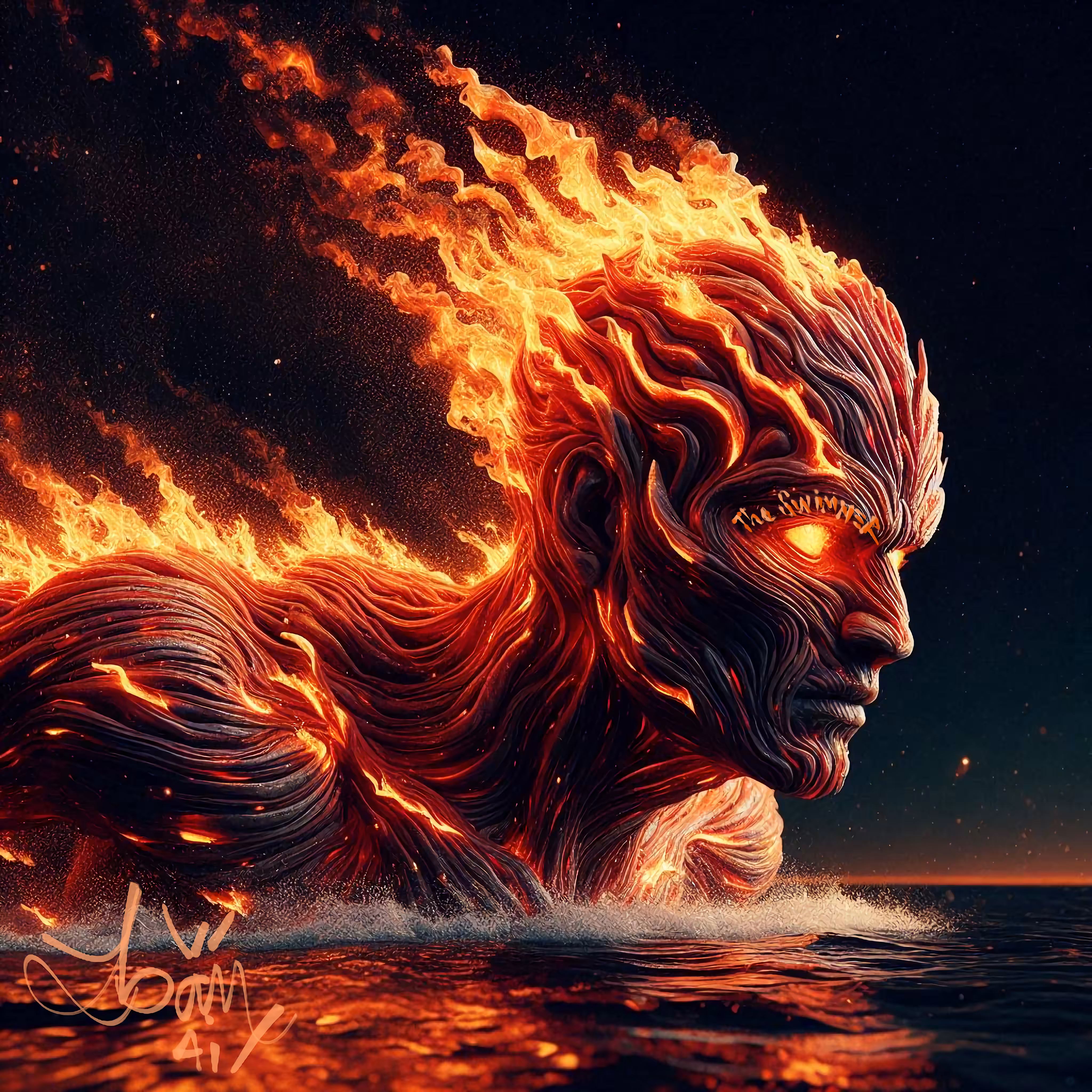 The Swimmer On Fire