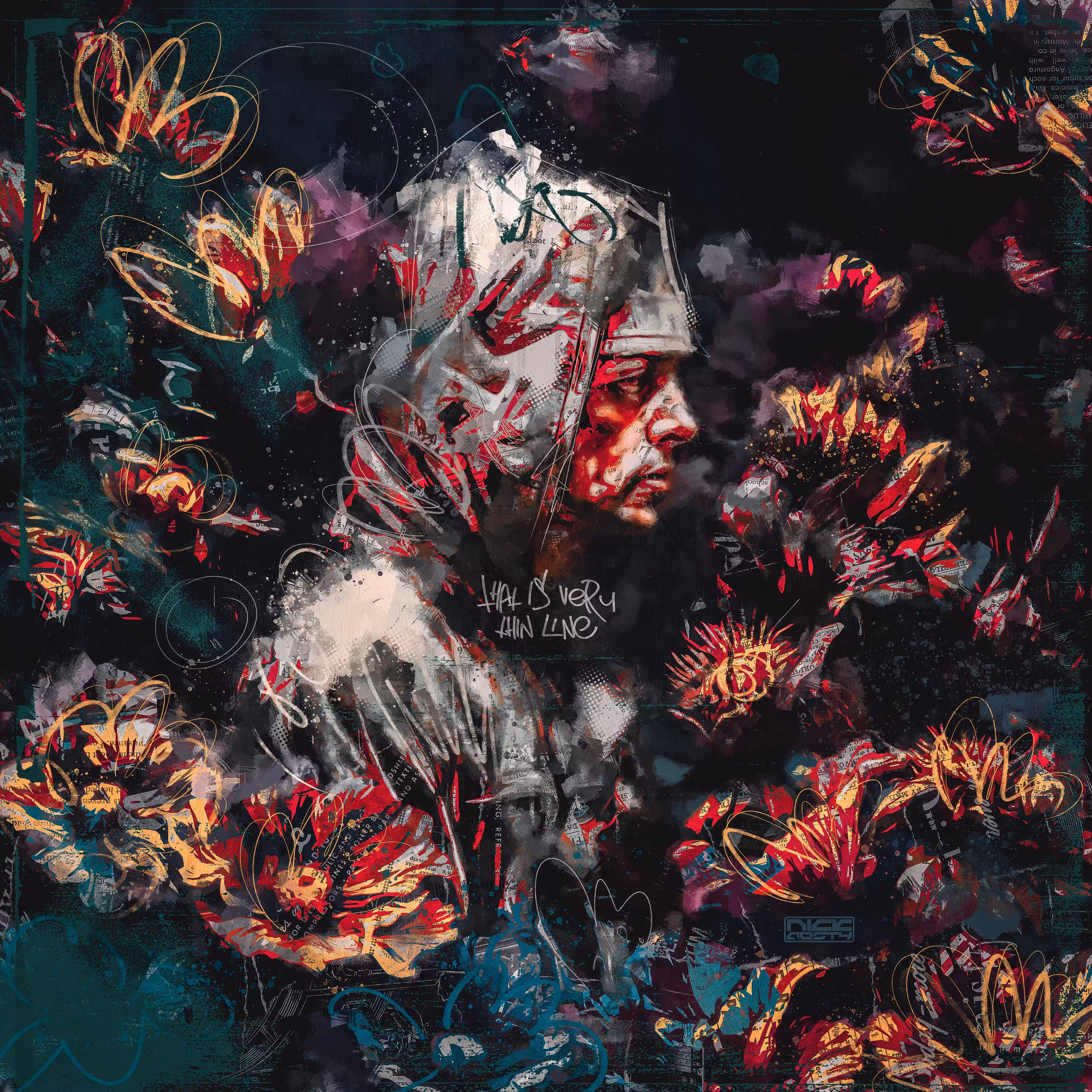 Down a burning street full of blooming flowers