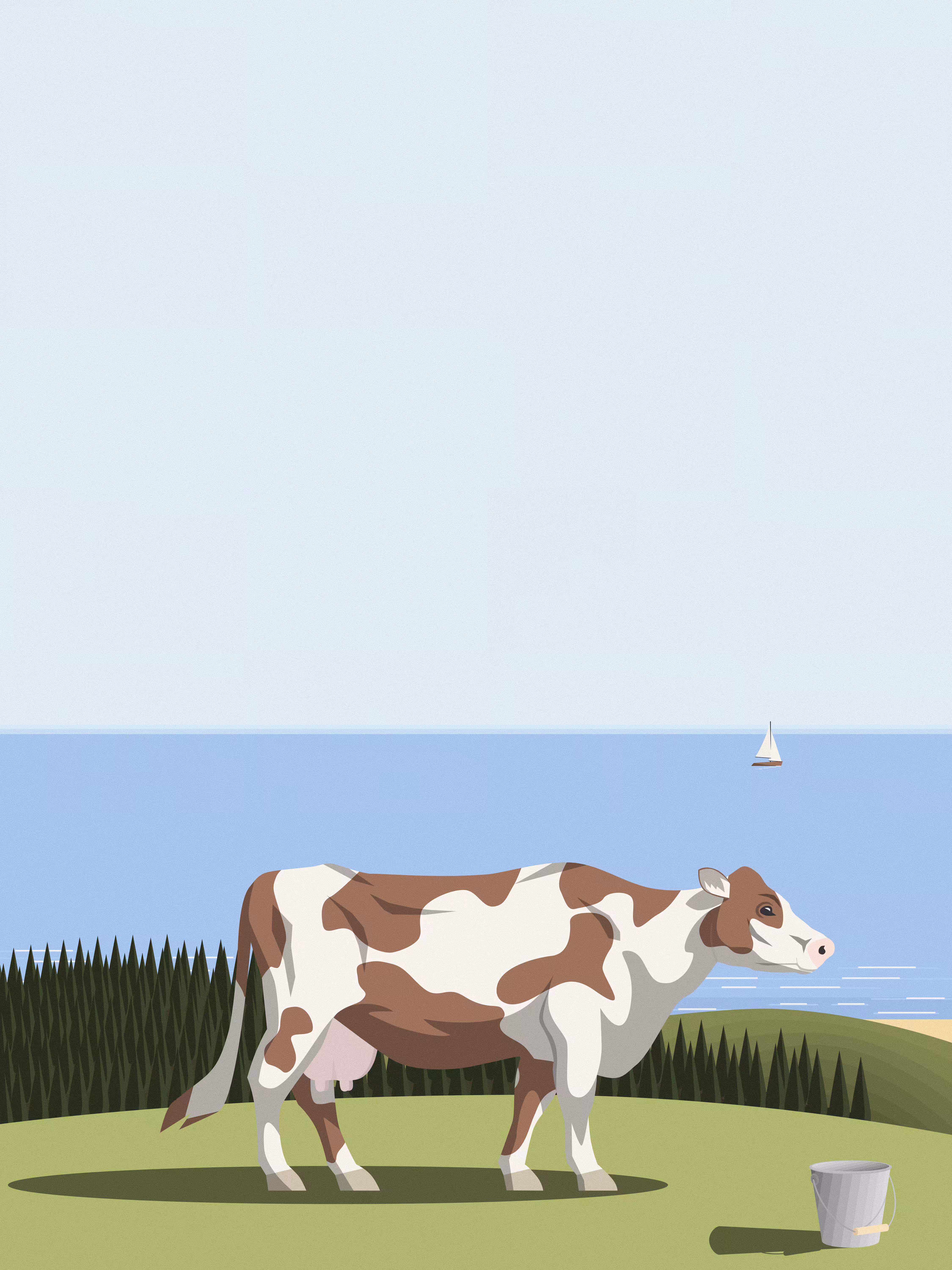 Cow on a hill