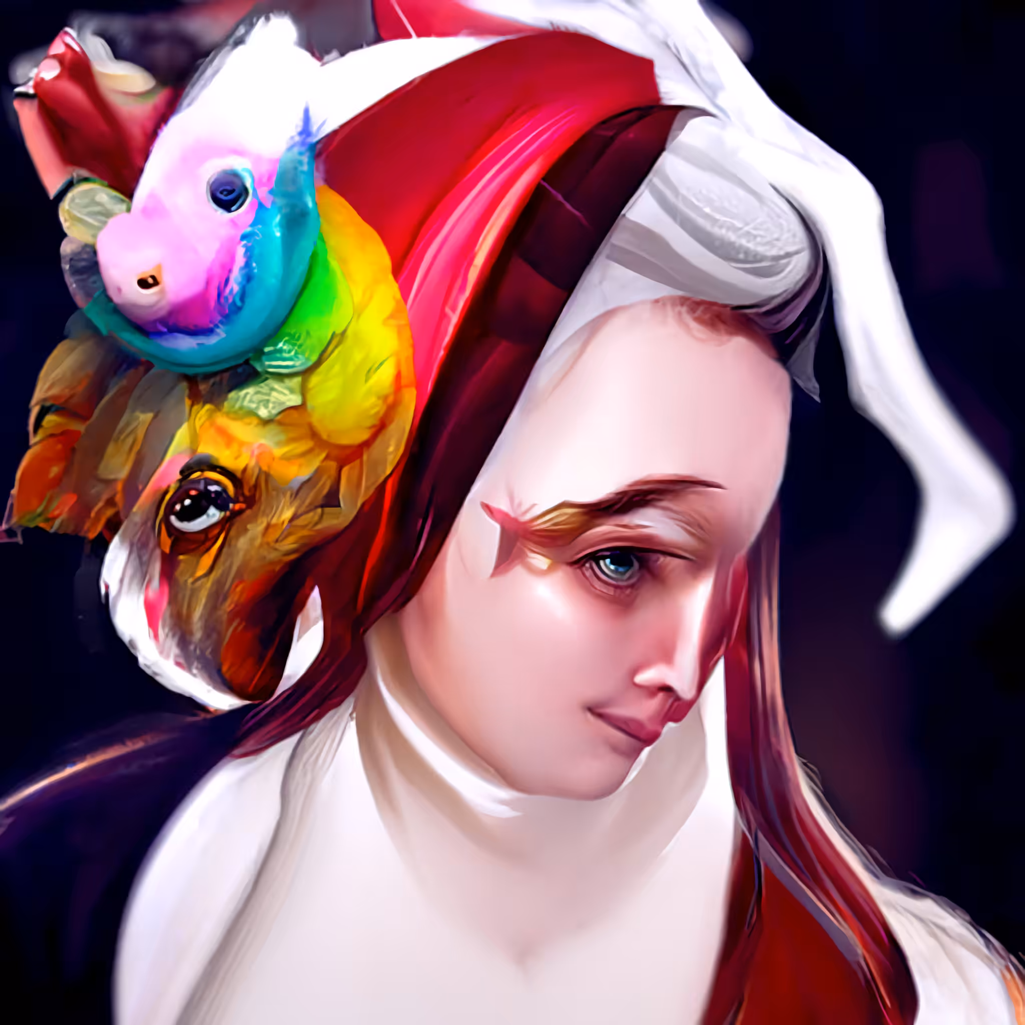 Girl with colorful hat