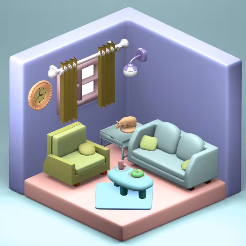 3D Fantasy Living room #4
