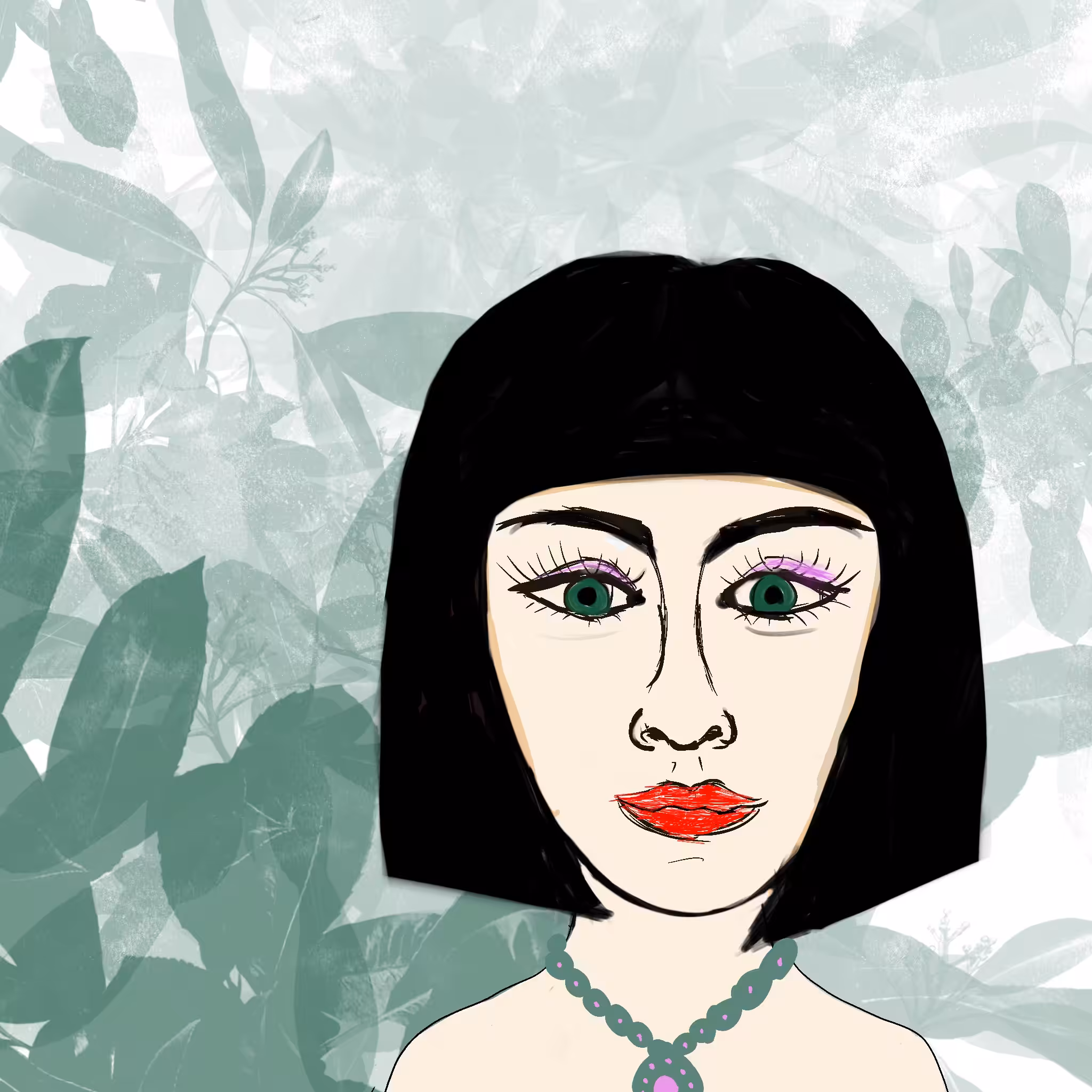 Lady with pink eye shadow