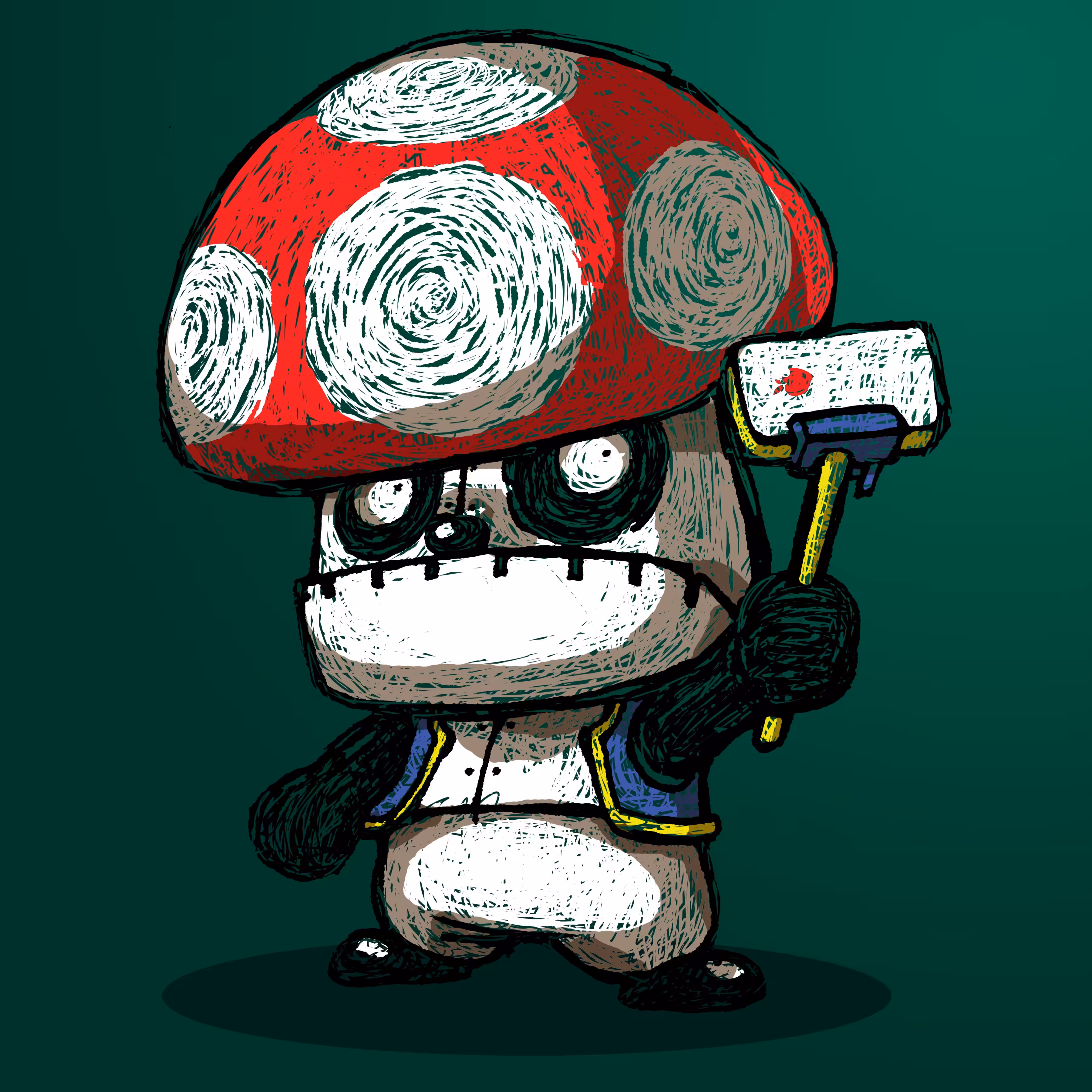 Papadou in Mushroom Dress