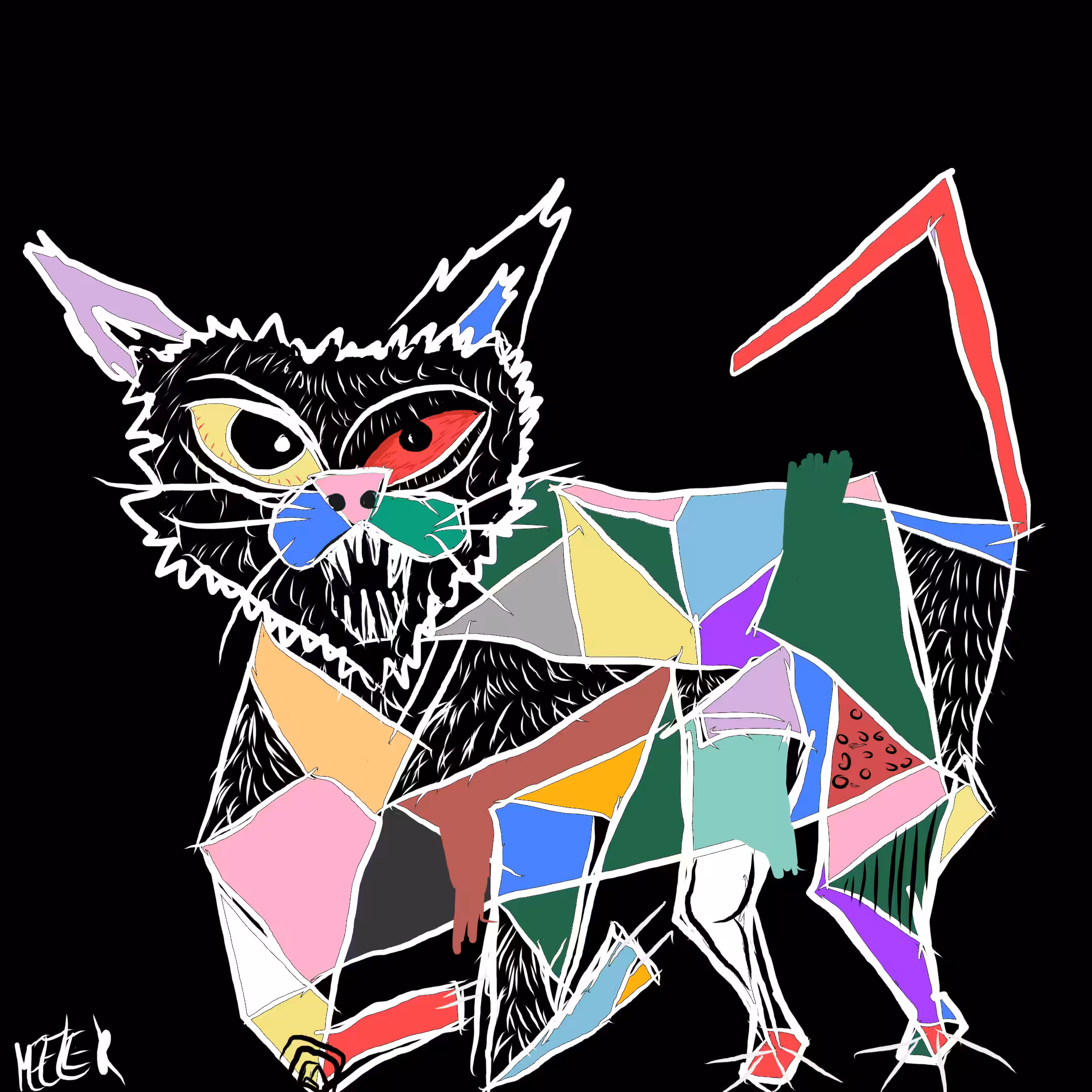 Meeler's Creations: Cat is hissing in the 3rd dimmension 