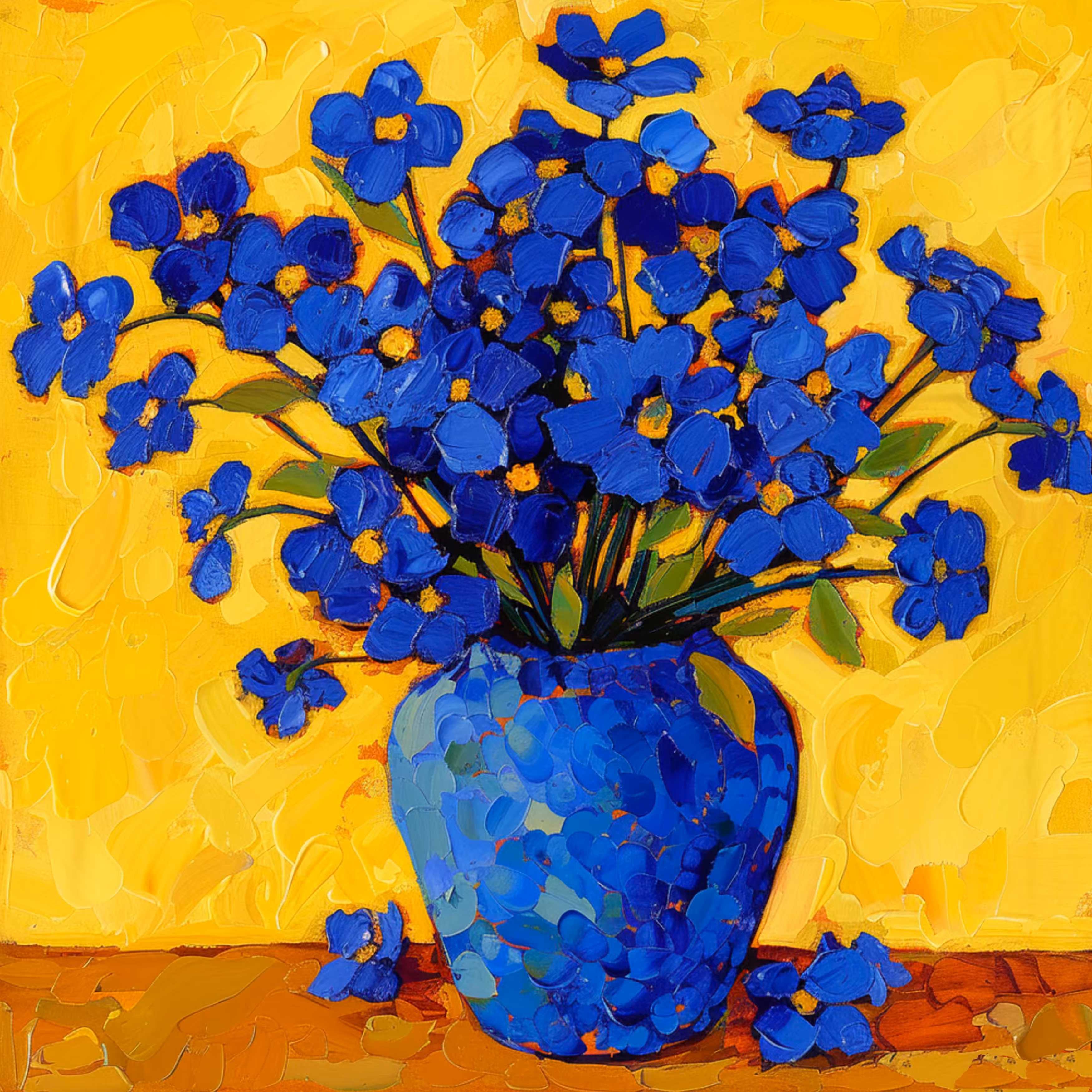 Yellow, blue