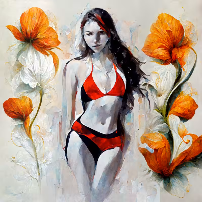 Girl and Flower #13