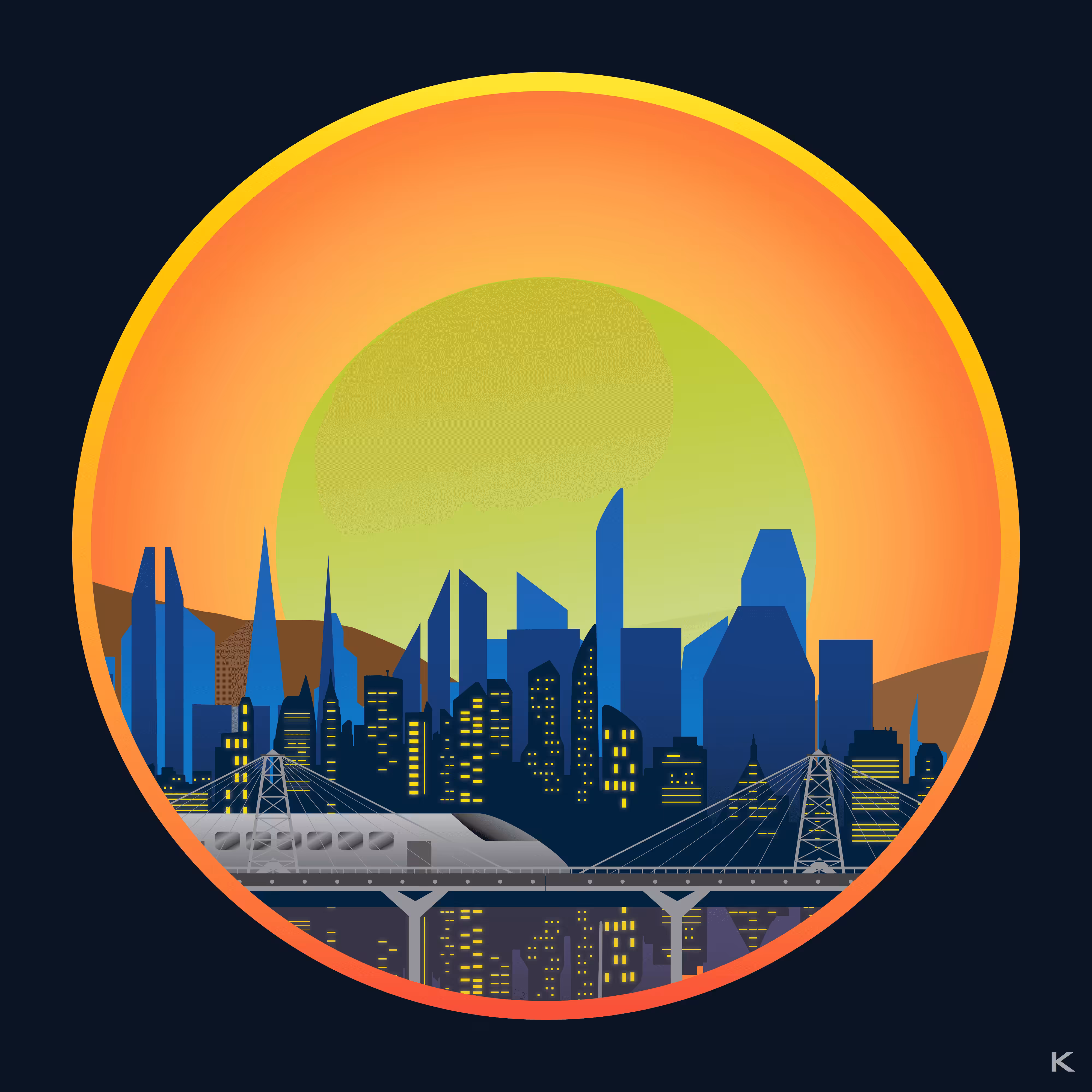 Sunset and Skyscrappers