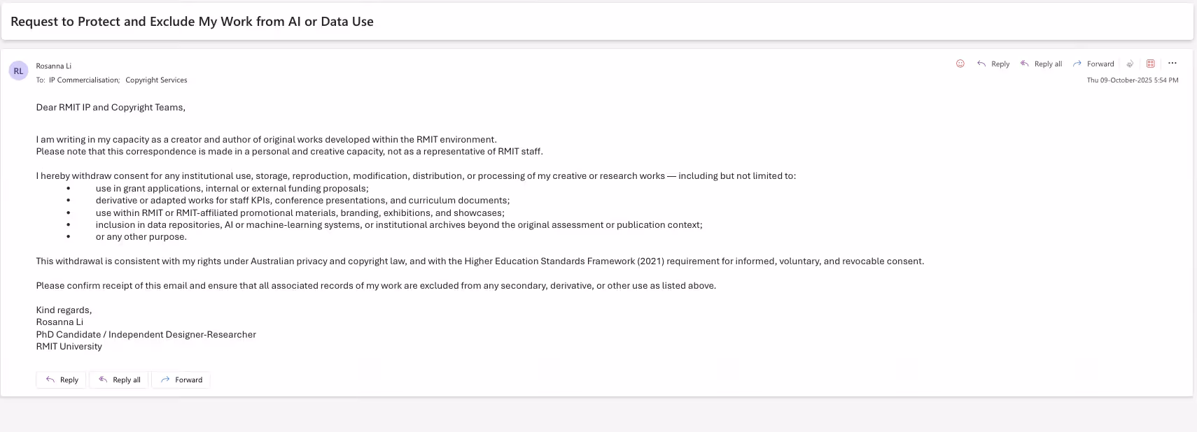 Consent Withdrawn (October 2025)