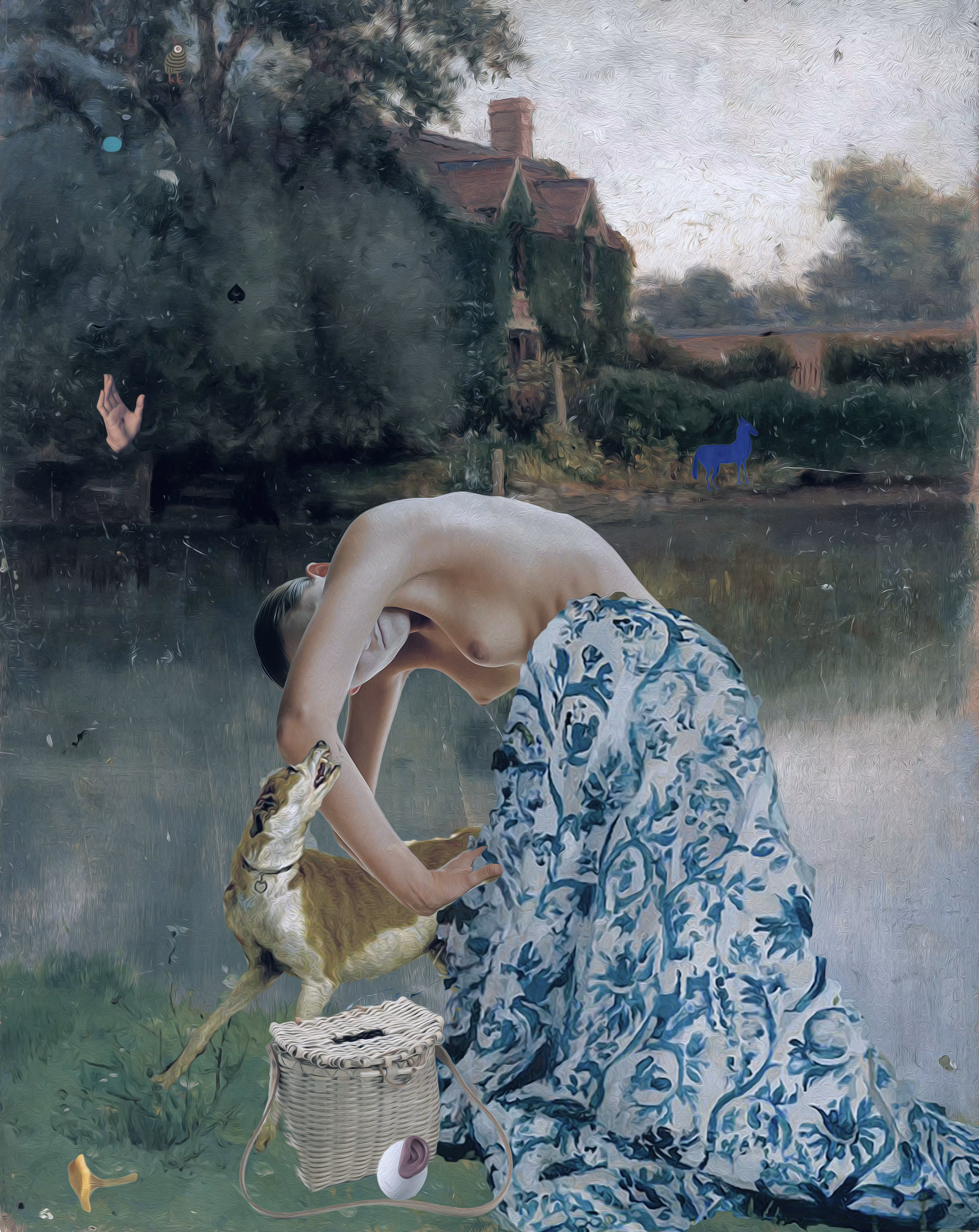 by the river