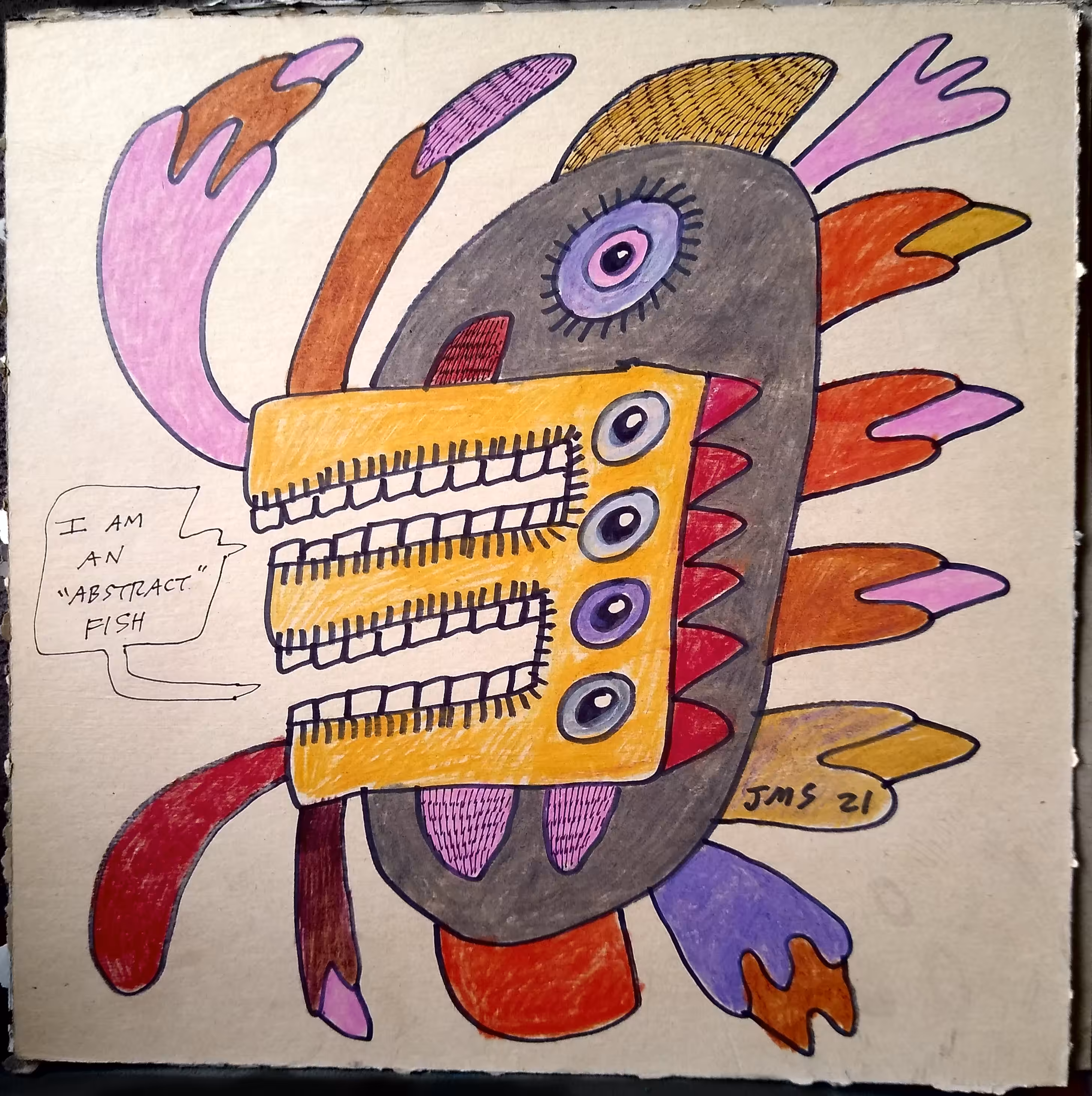 Abstract Fish - Jon Sarkin #029d