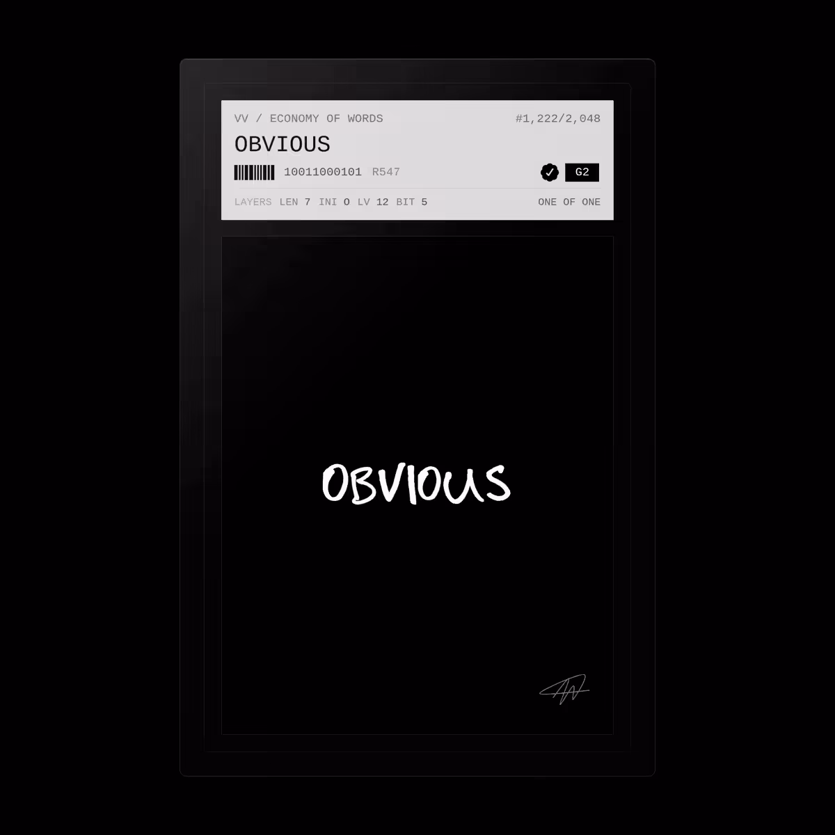 OBVIOUS · #1222