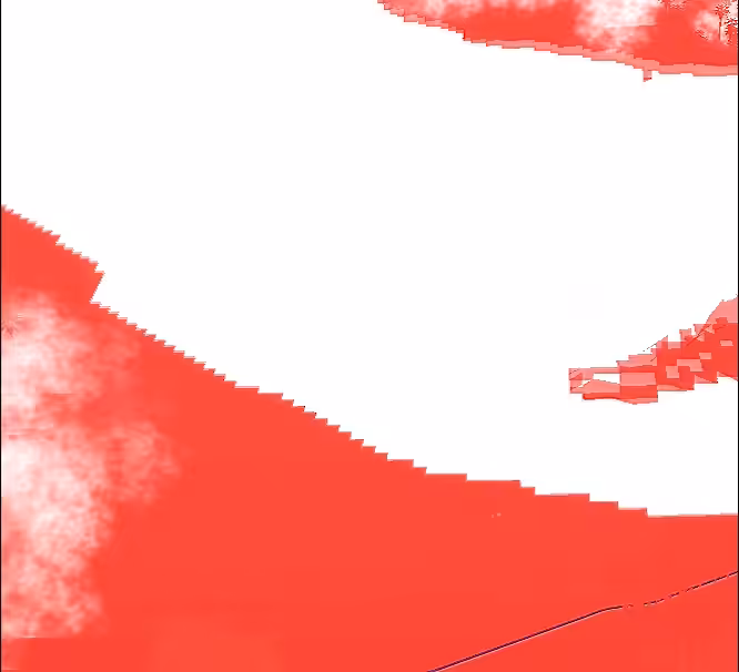 Red Figure On Red Water With Red Sky And Red Three
