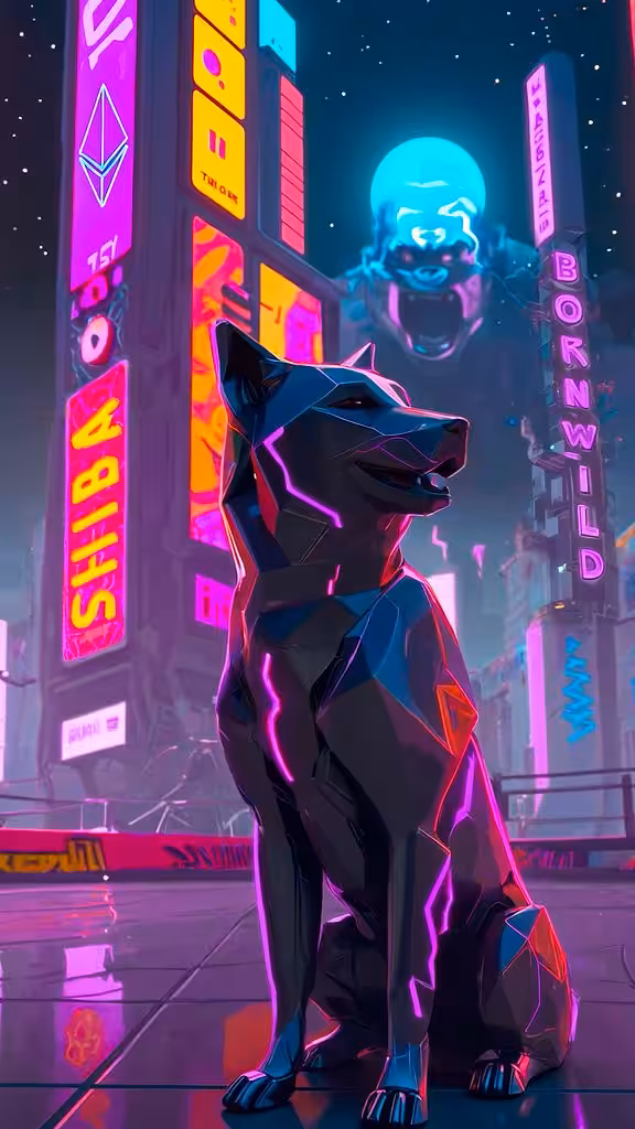 THE SHIBA - A TRIBUTE TO WEB3: The Shiba Deeply black and purple