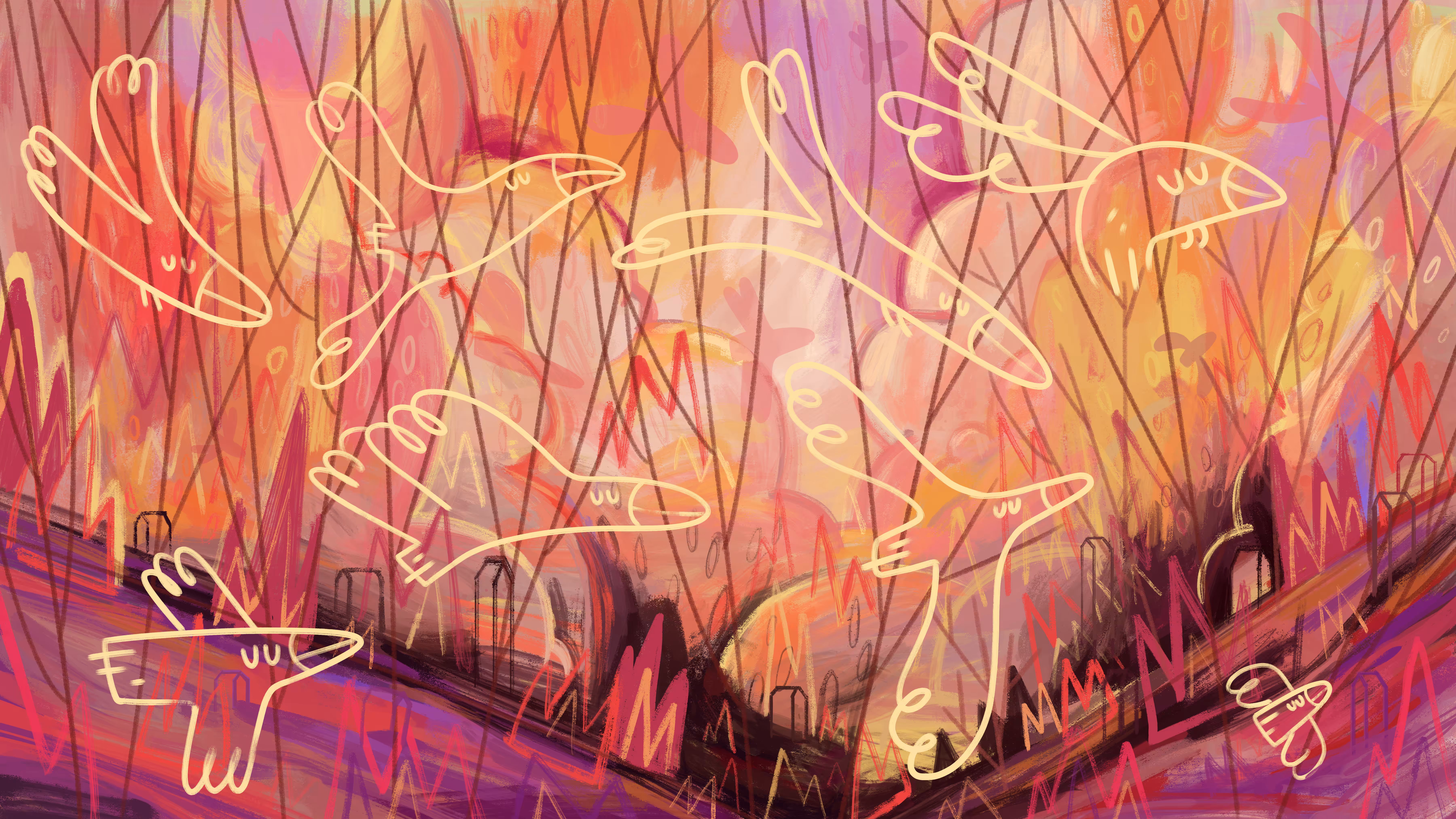 Embers and feathers