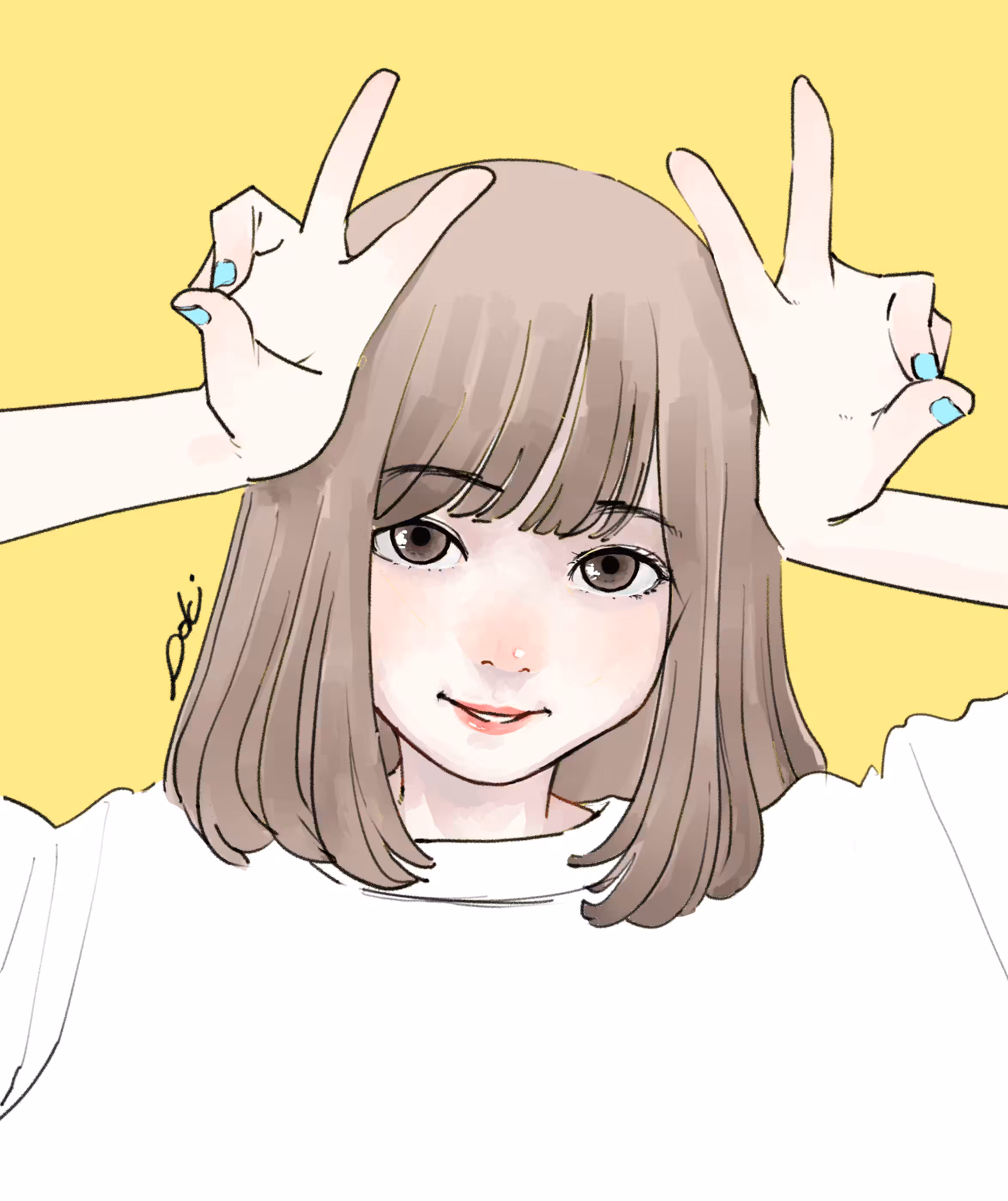 Peace sign girl 