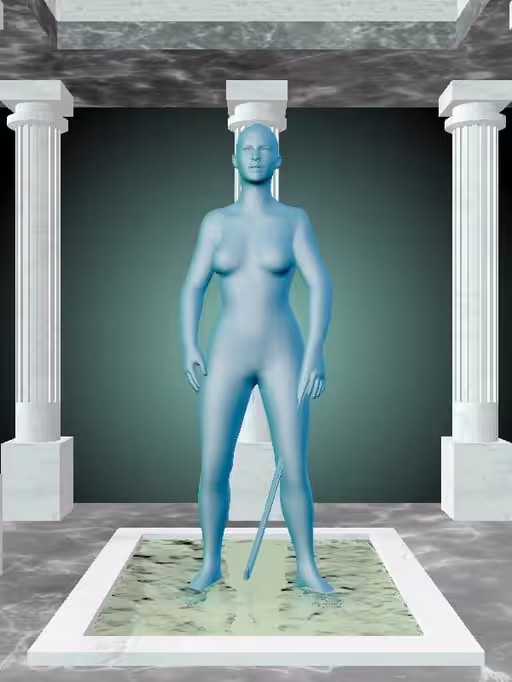 HeavenComputer: The Indifferent Aqua Green Woman #4340