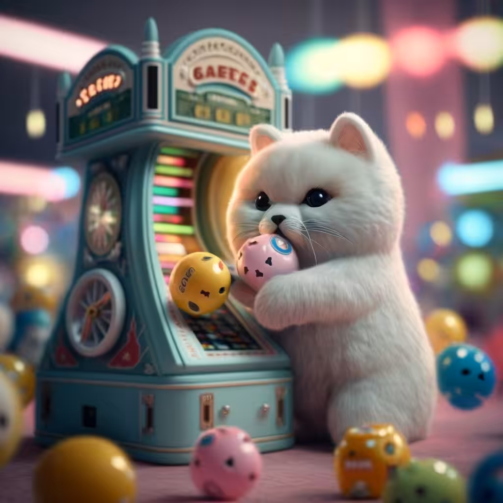 Teddy cat in the casino