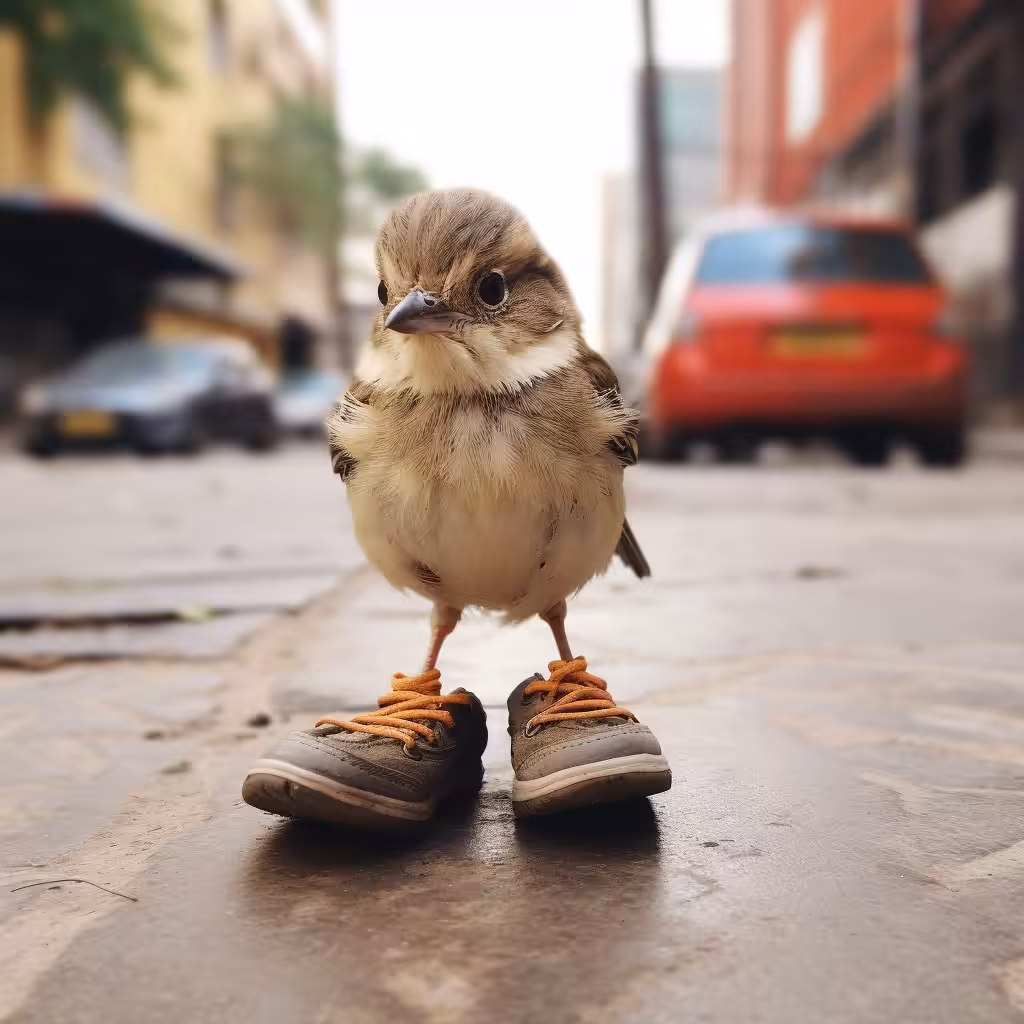 El pájaro con suelas de hule