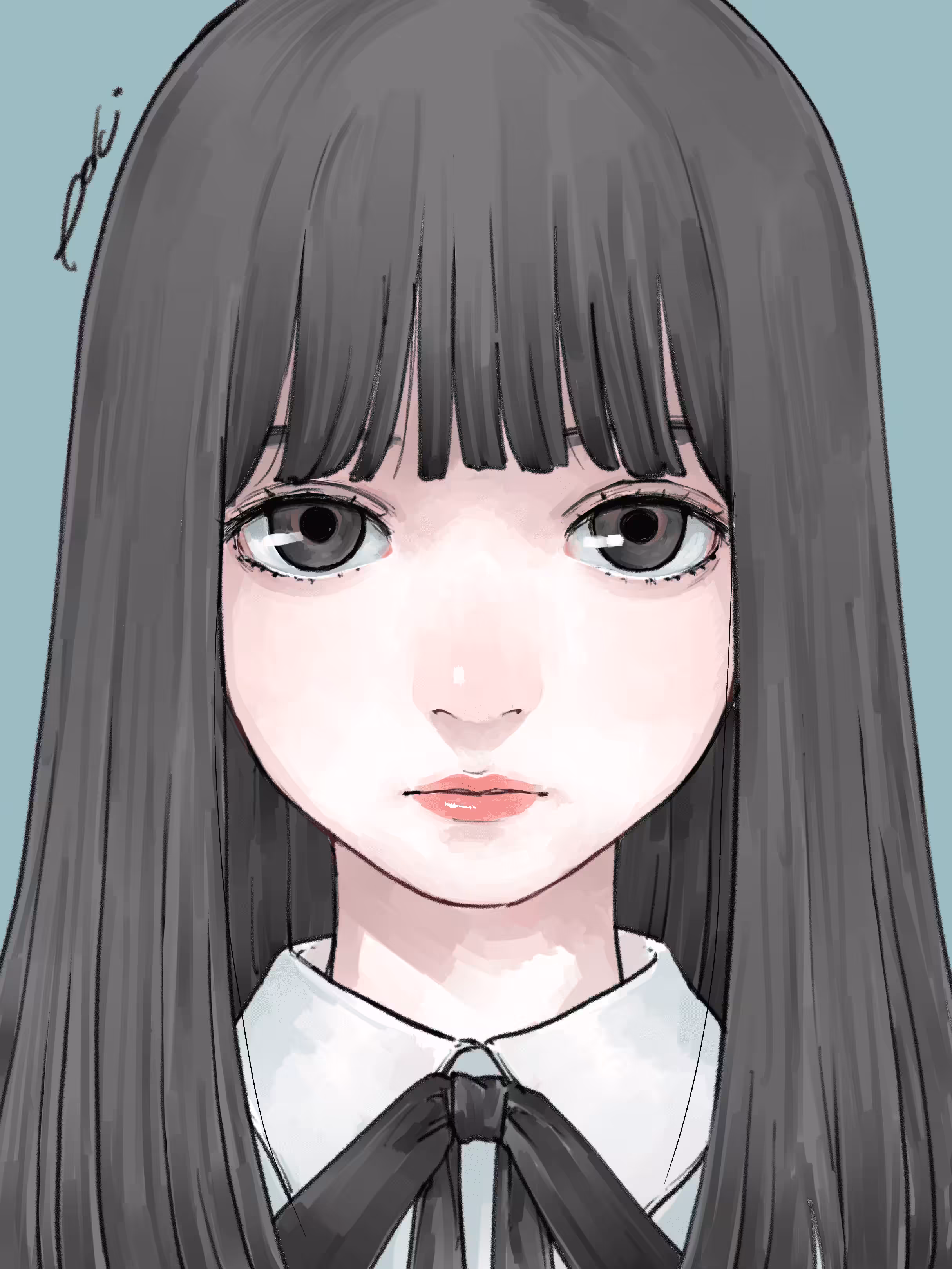 A staring girl
