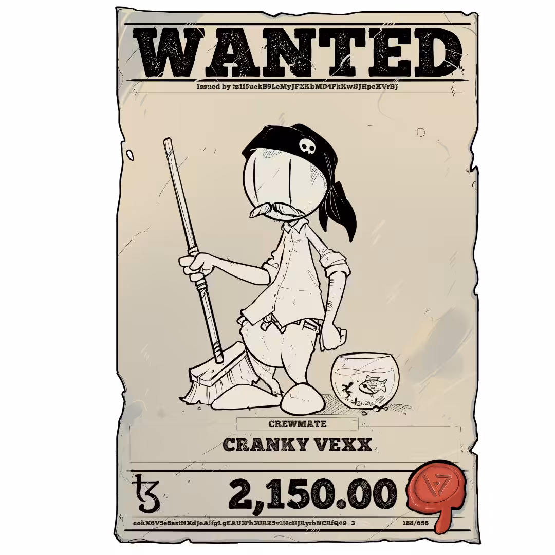 CRANKY VEXX | TEZOS PIRATE 188/666