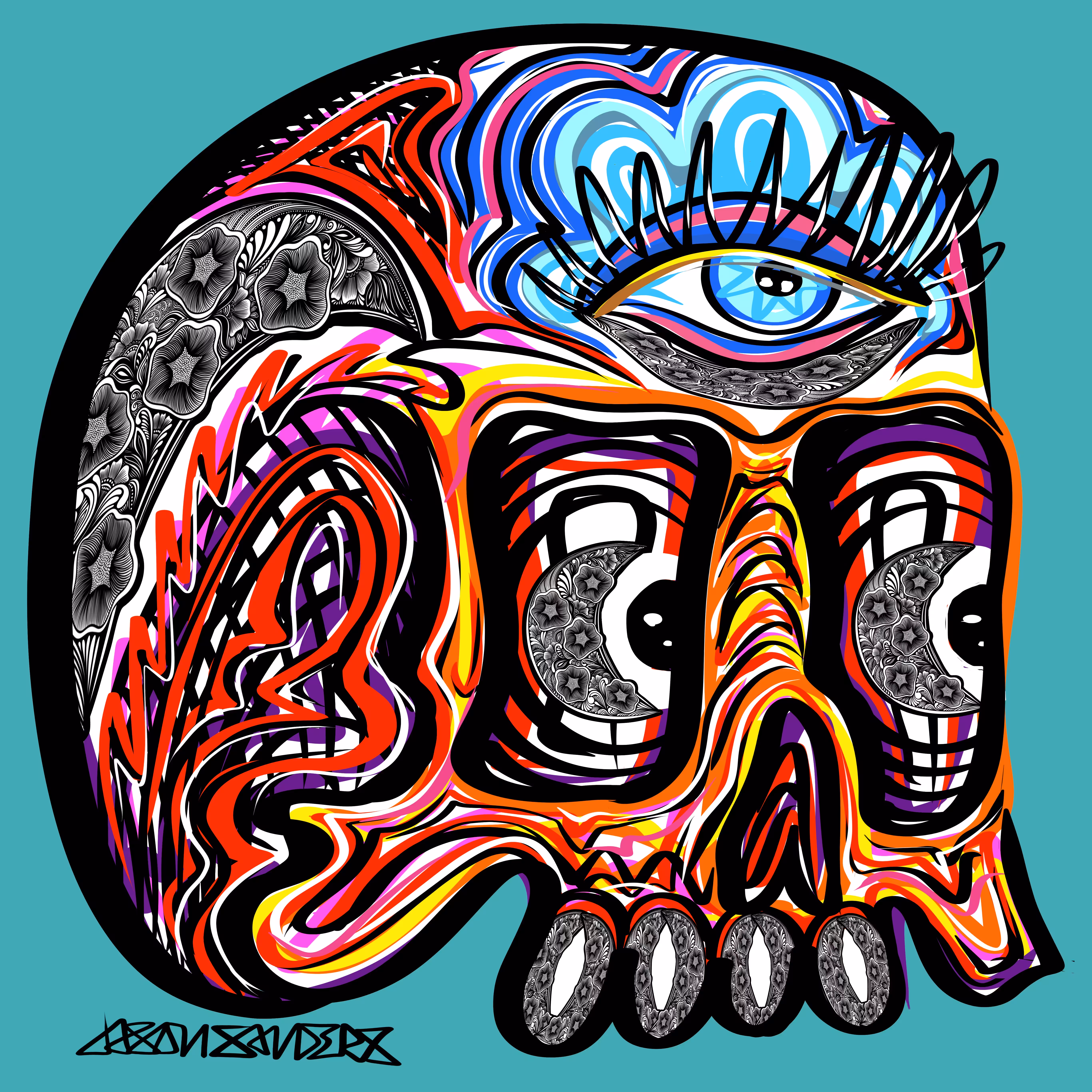 Open: ‘Luna Skull’ 2023 By DrainedEye X LUNA by ANNAZUBAREV