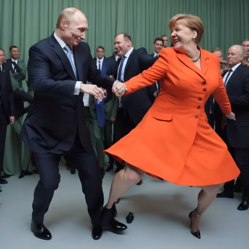  Angela Merkel dancing with Putin