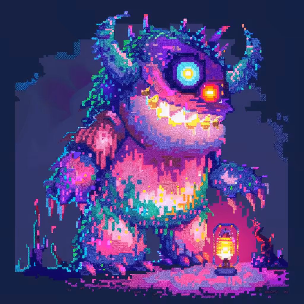 Neon Lamp Monsters on Base #32