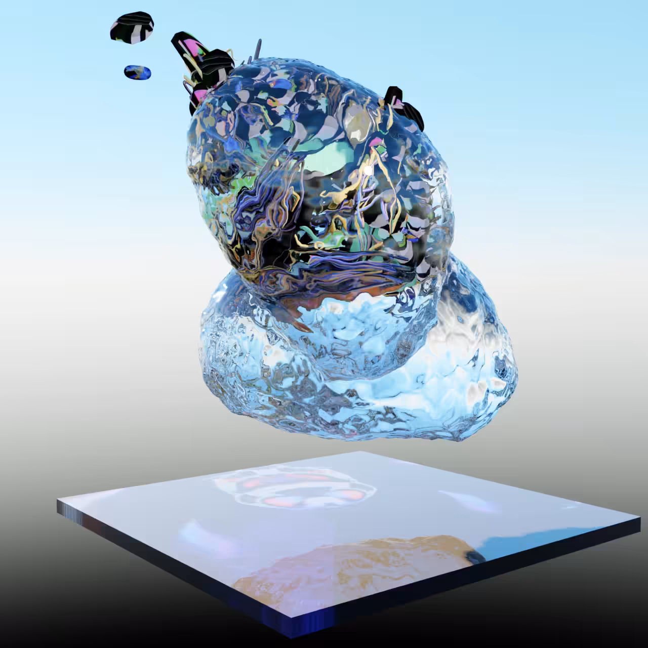 Sentient Glass Blobs in Daylight 